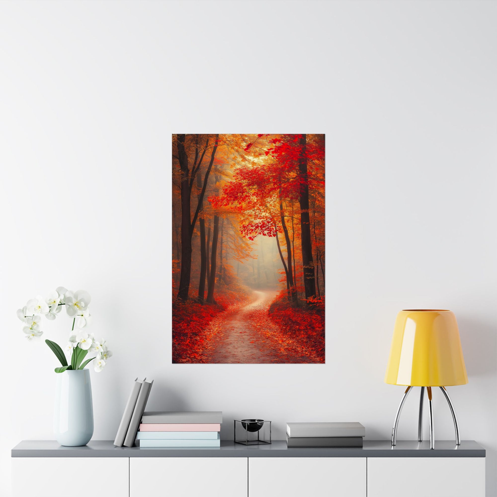 Autumn Forest Path Poster Wall Art - SynthFrame