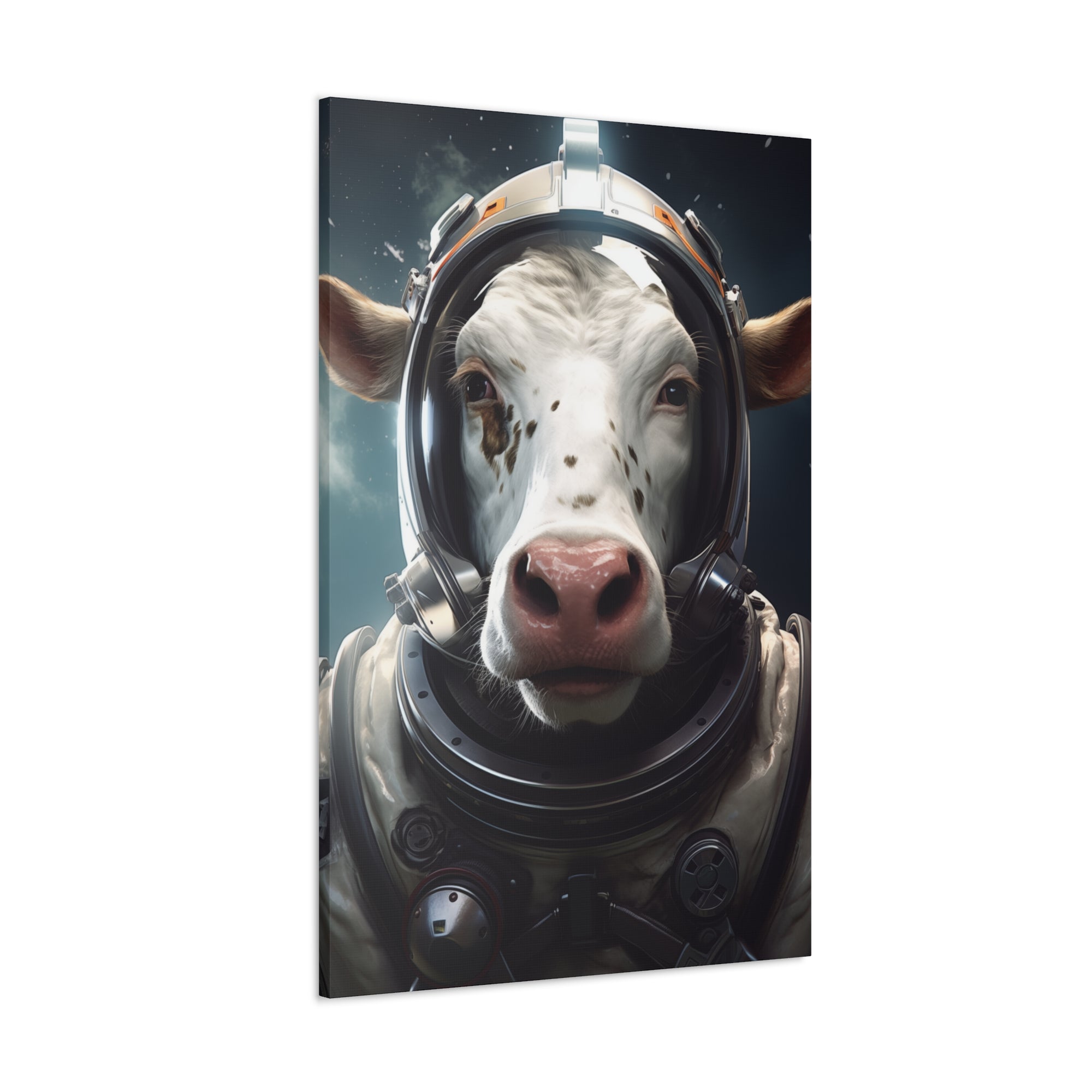 AstroCow 2 Canvas Wall Art - SynthFrame