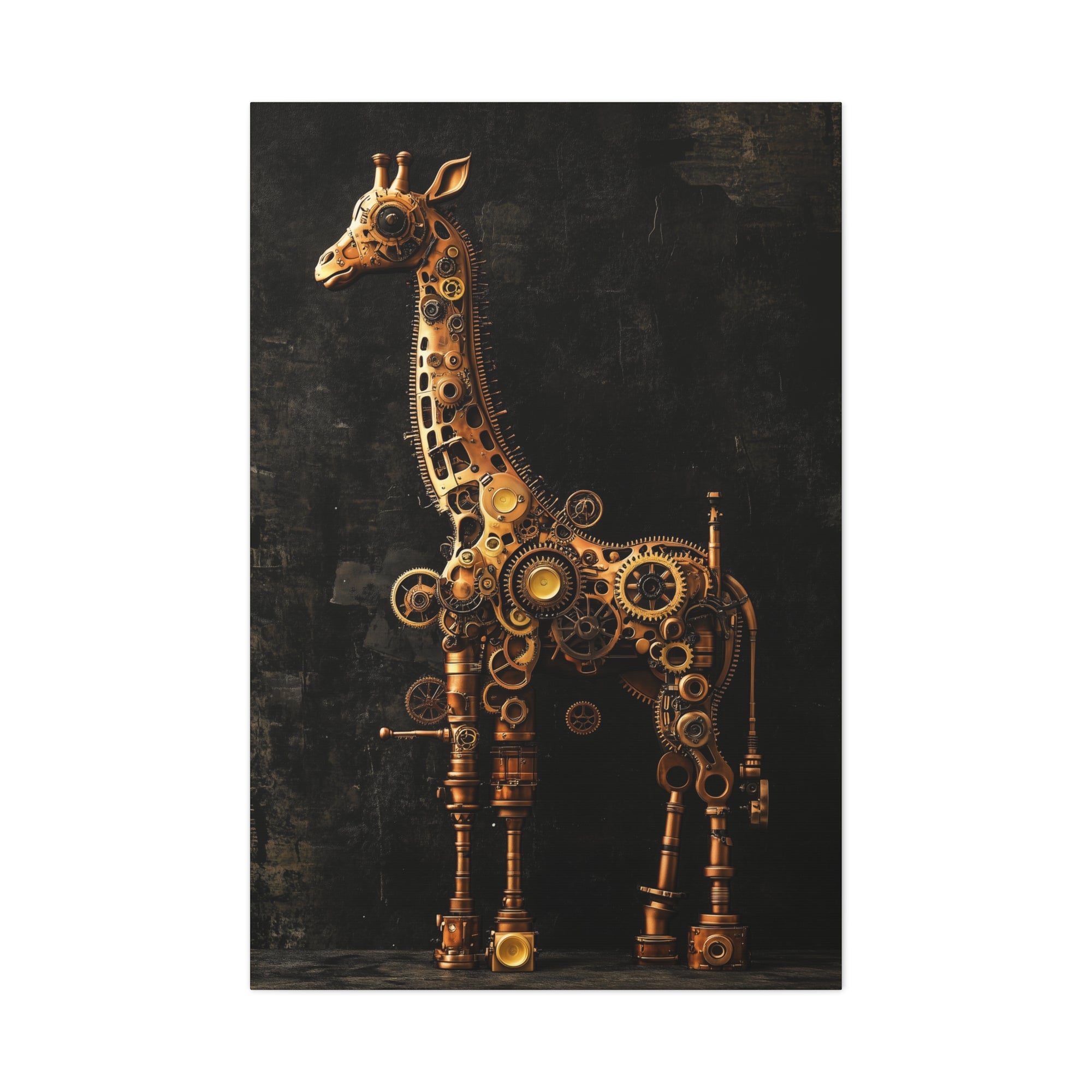 Steampunk Giraffe Canvas Wall Art - SynthFrame