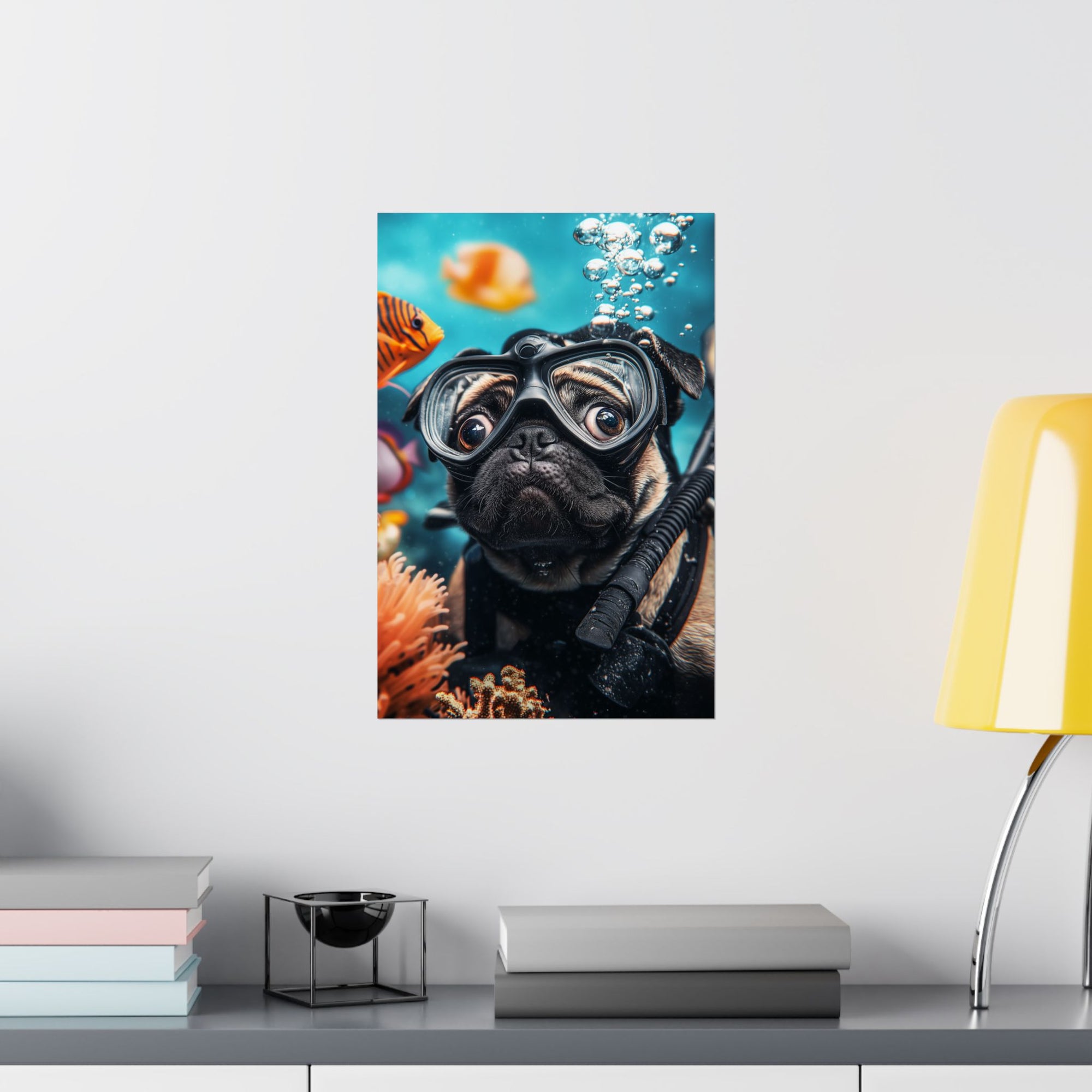 Underwater Pug Poster