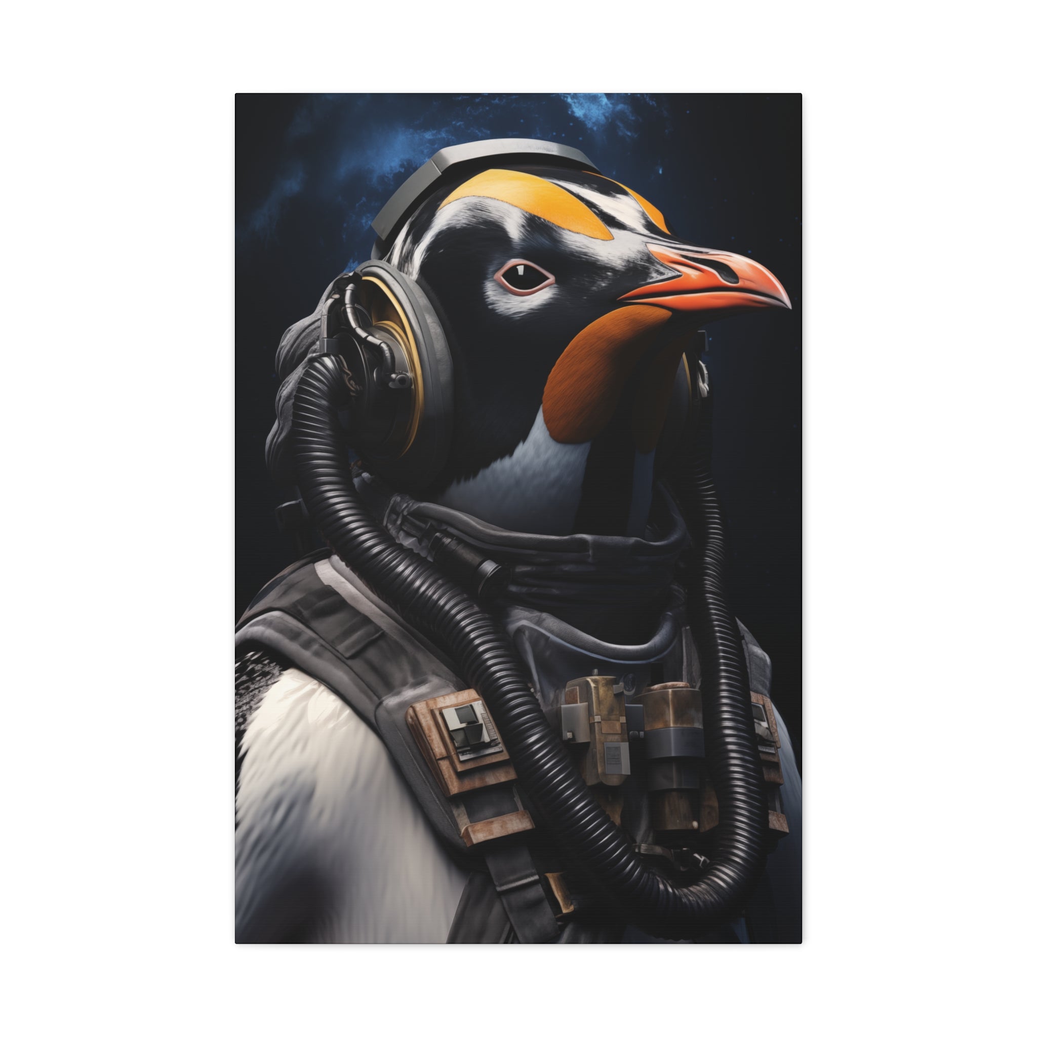 AstroPenguin 2 Canvas Wall Art - SynthFrame