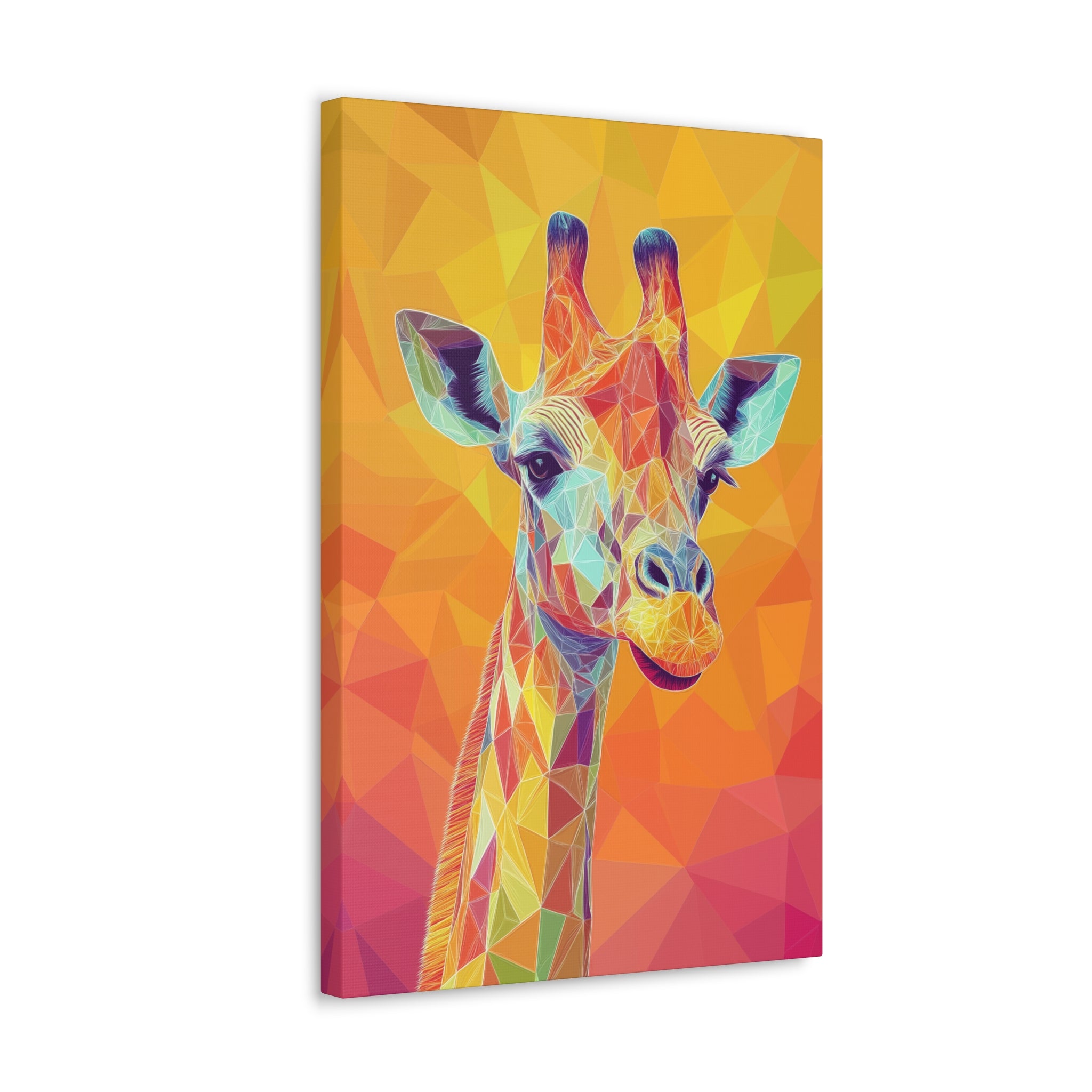 Crystalline Giraffe Canvas Wall Art - SynthFrame