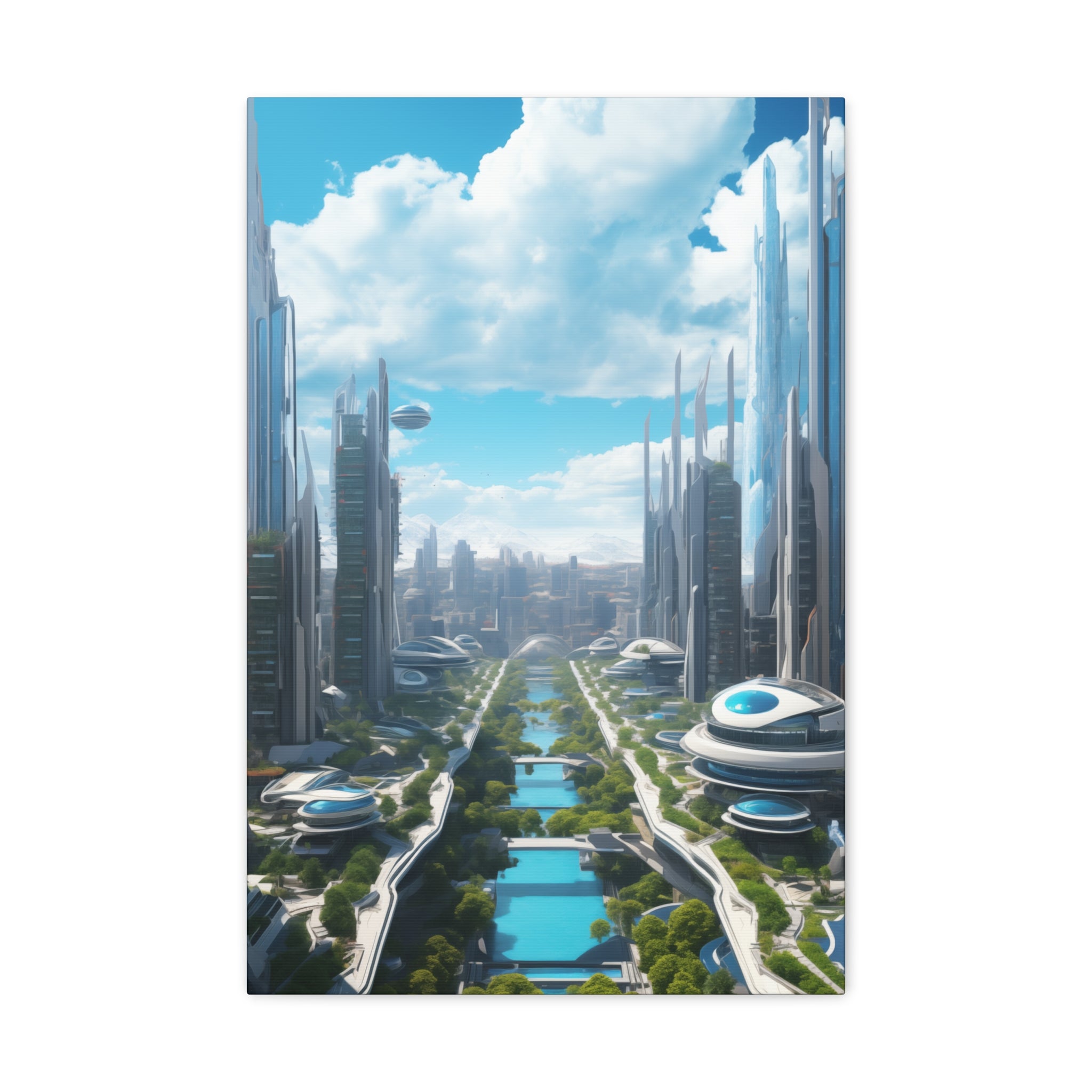 Futuristic Eco City 3 Canvas Wall Art - SynthFrame