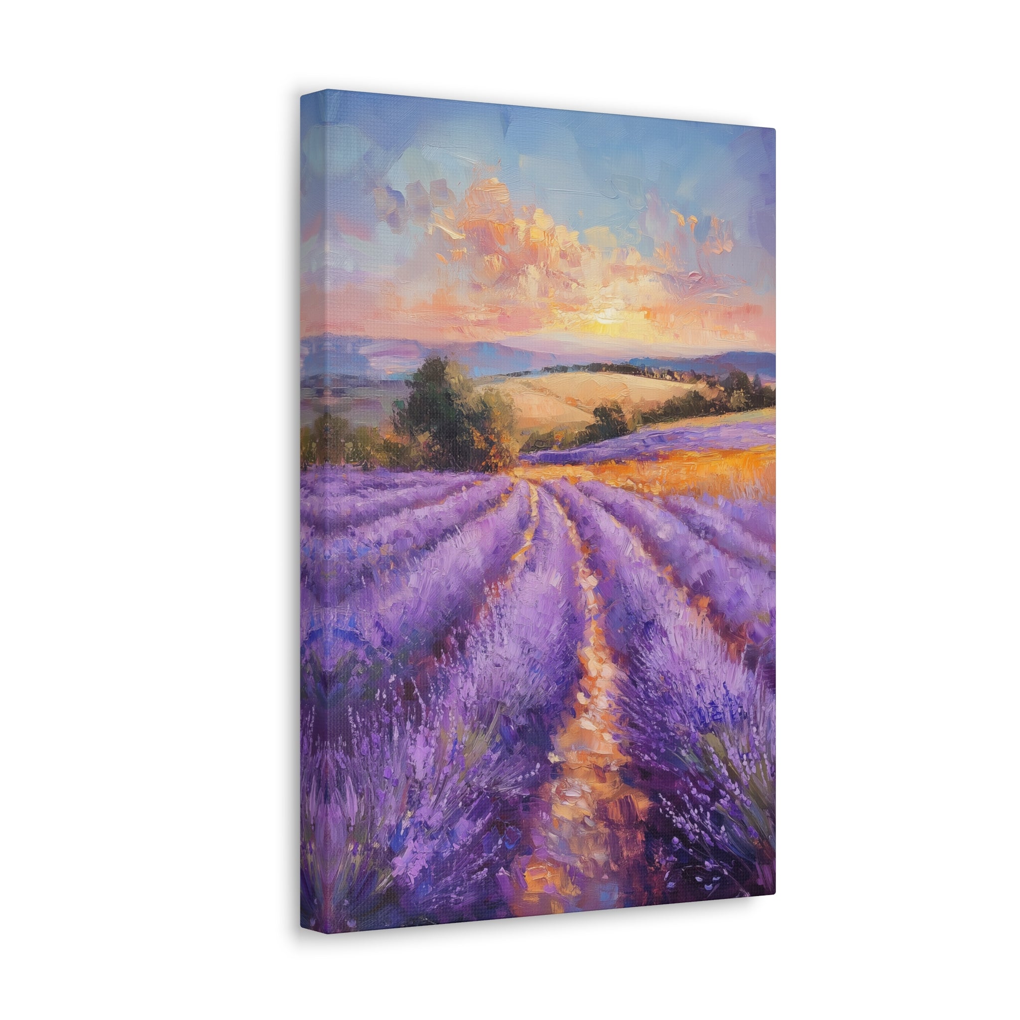 Impressionist Lavender Fields Canvas Wall Art - SynthFrame