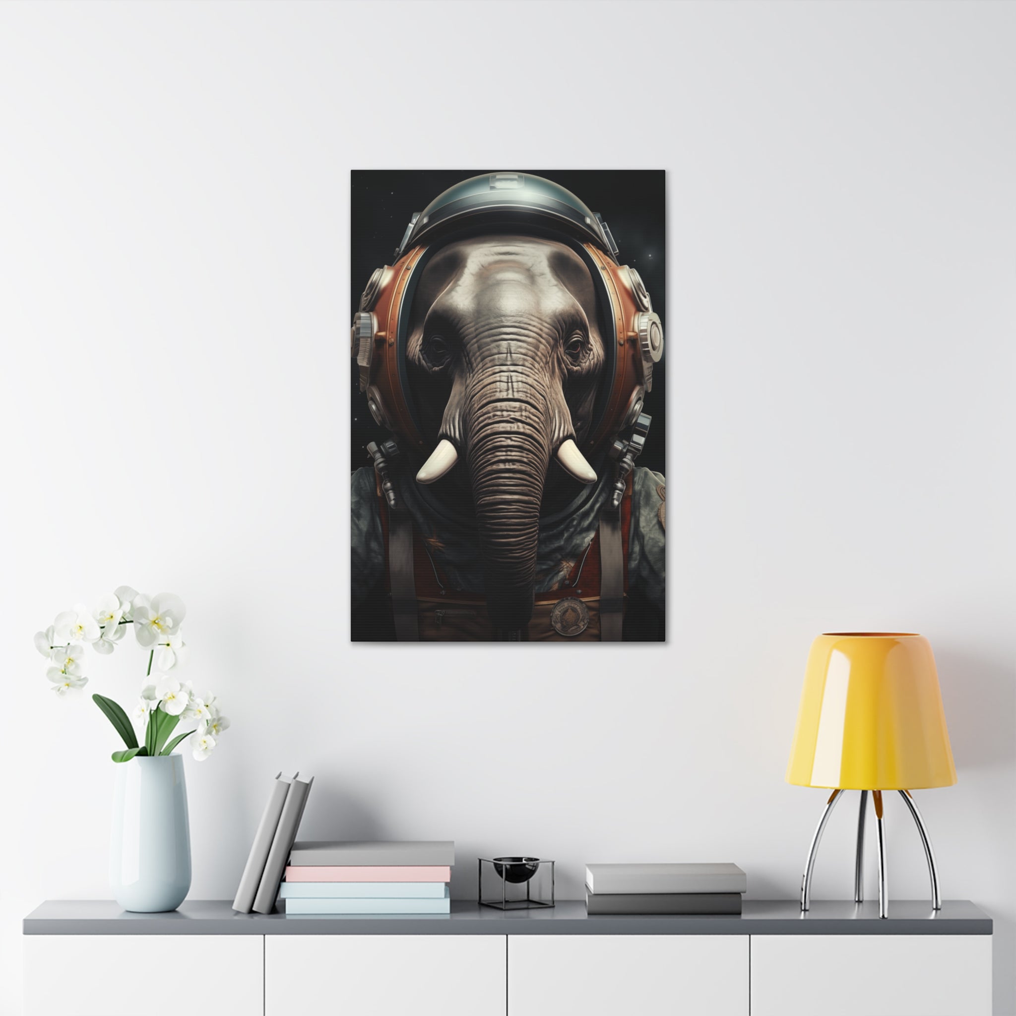 AstroElephant 2 Canvas Wall Art - SynthFrame