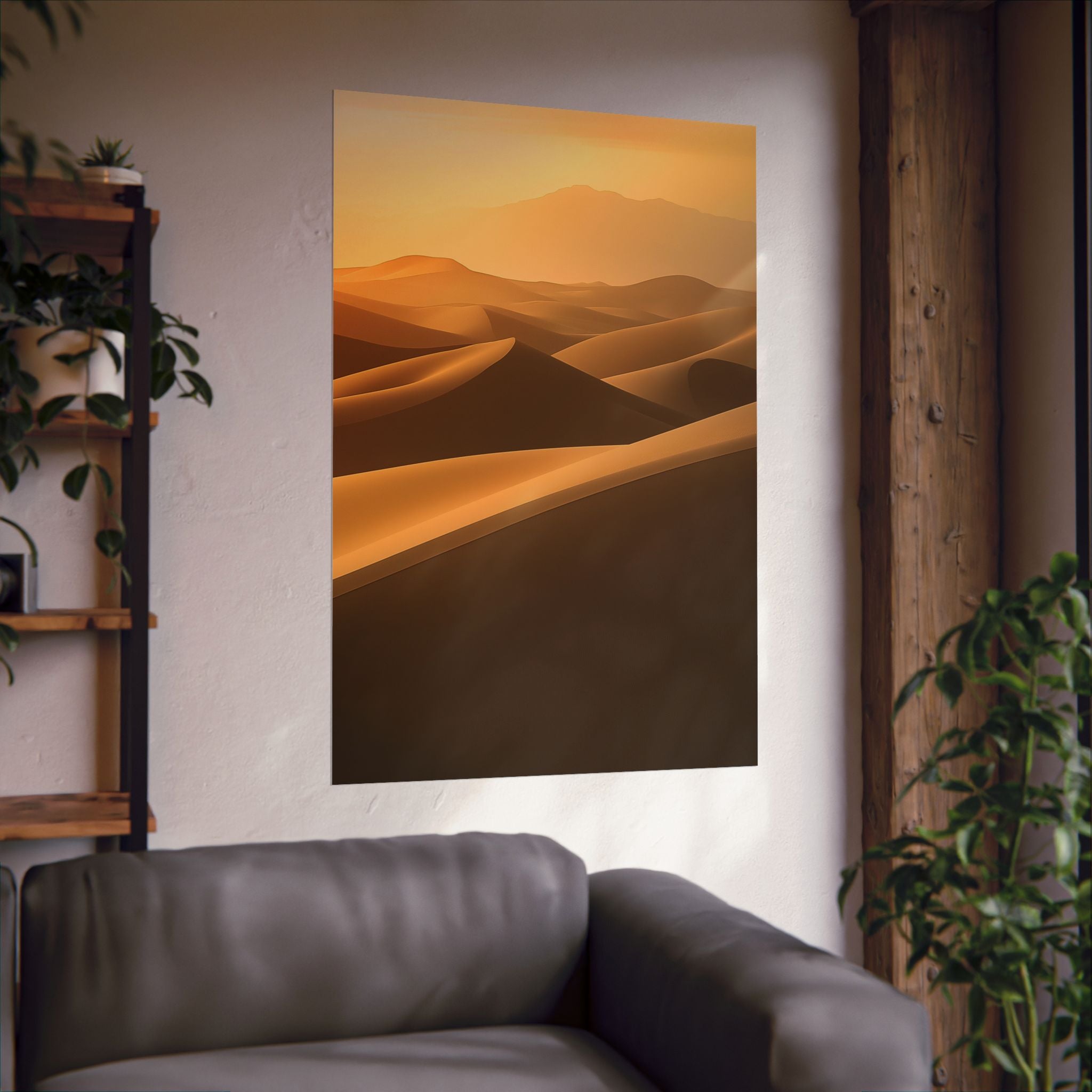 Minimalist Desert Dunes Poster Wall Art - SynthFrame