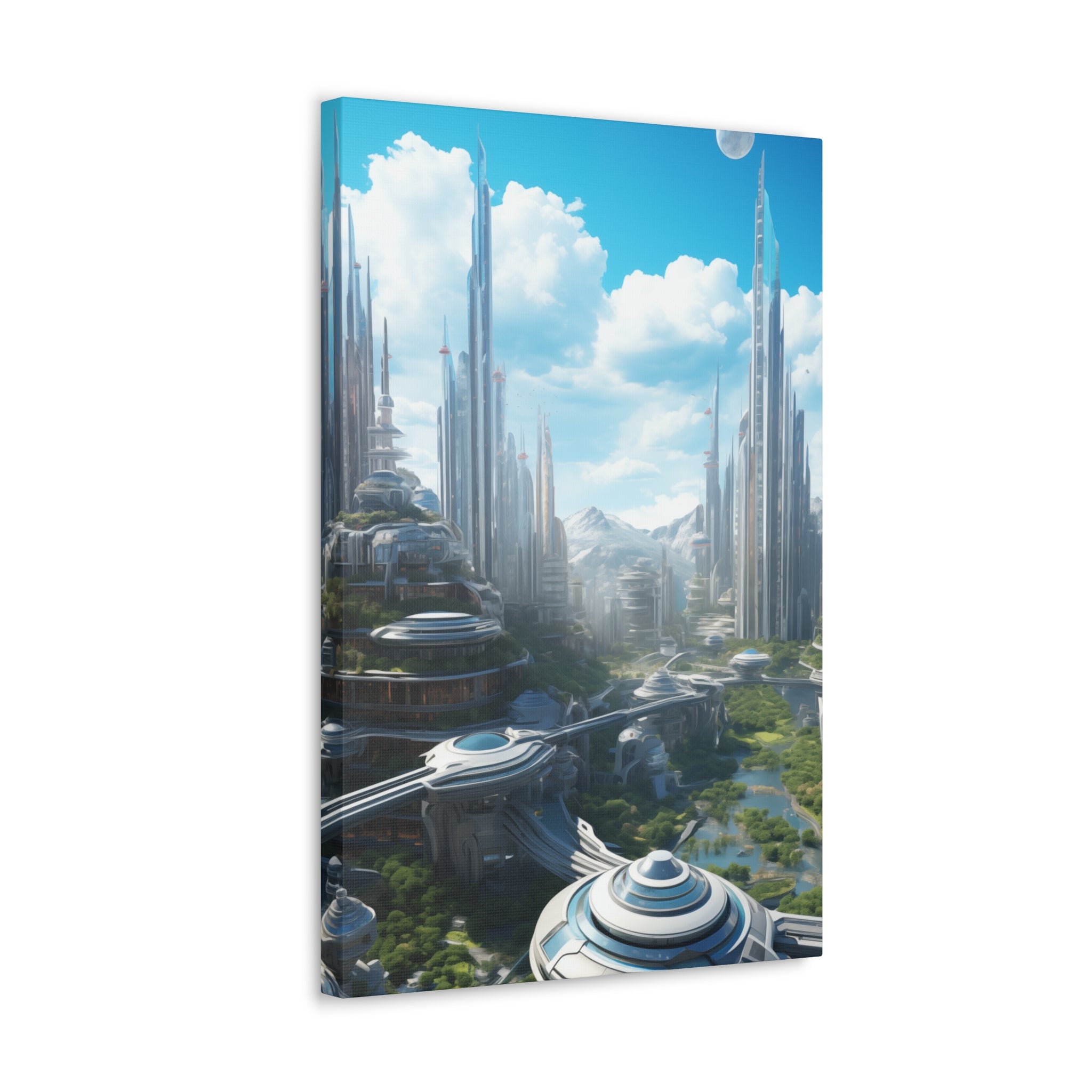 Futuristic Eco City 6 Canvas Wall Art - SynthFrame