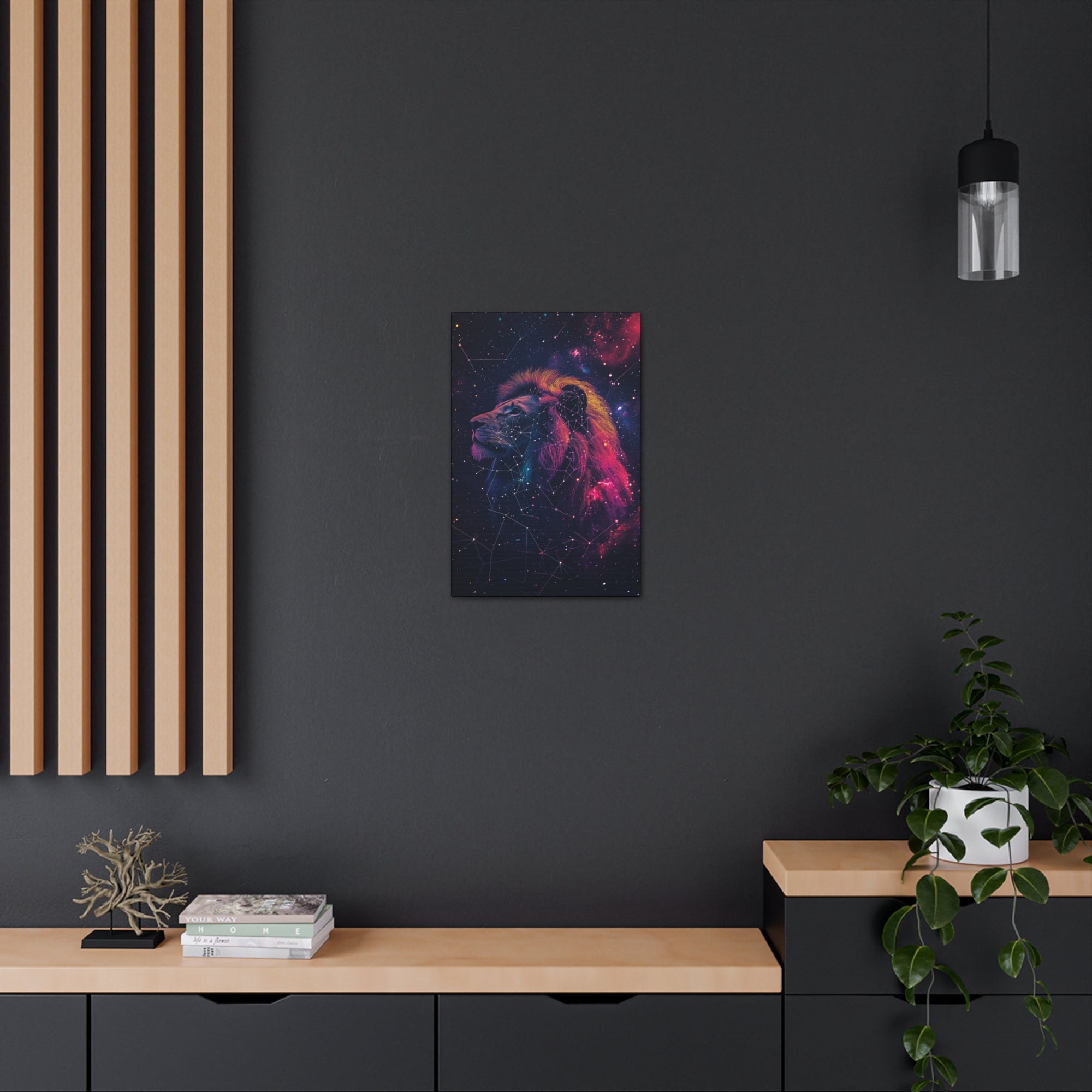 Constellation Lion Canvas Wall Art - SynthFrame