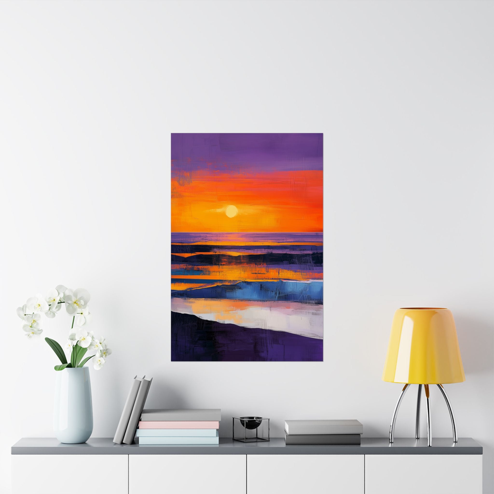 Abstract Coastal Sunset Poster Wall Art - SynthFrame