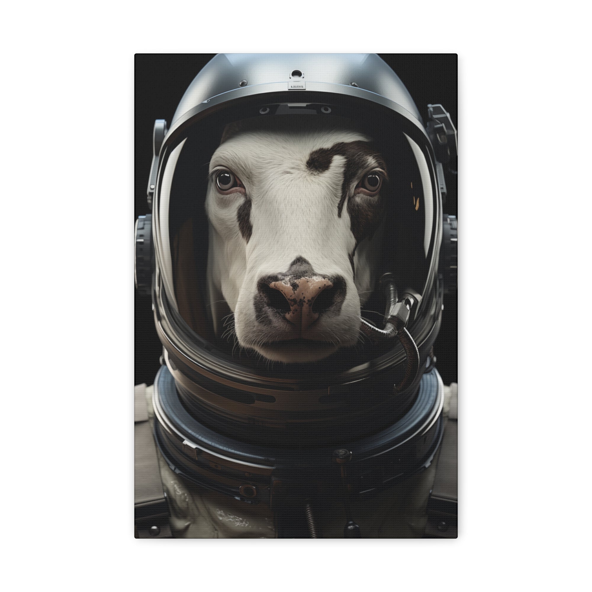 AstroCow 1 Canvas Wall Art - SynthFrame