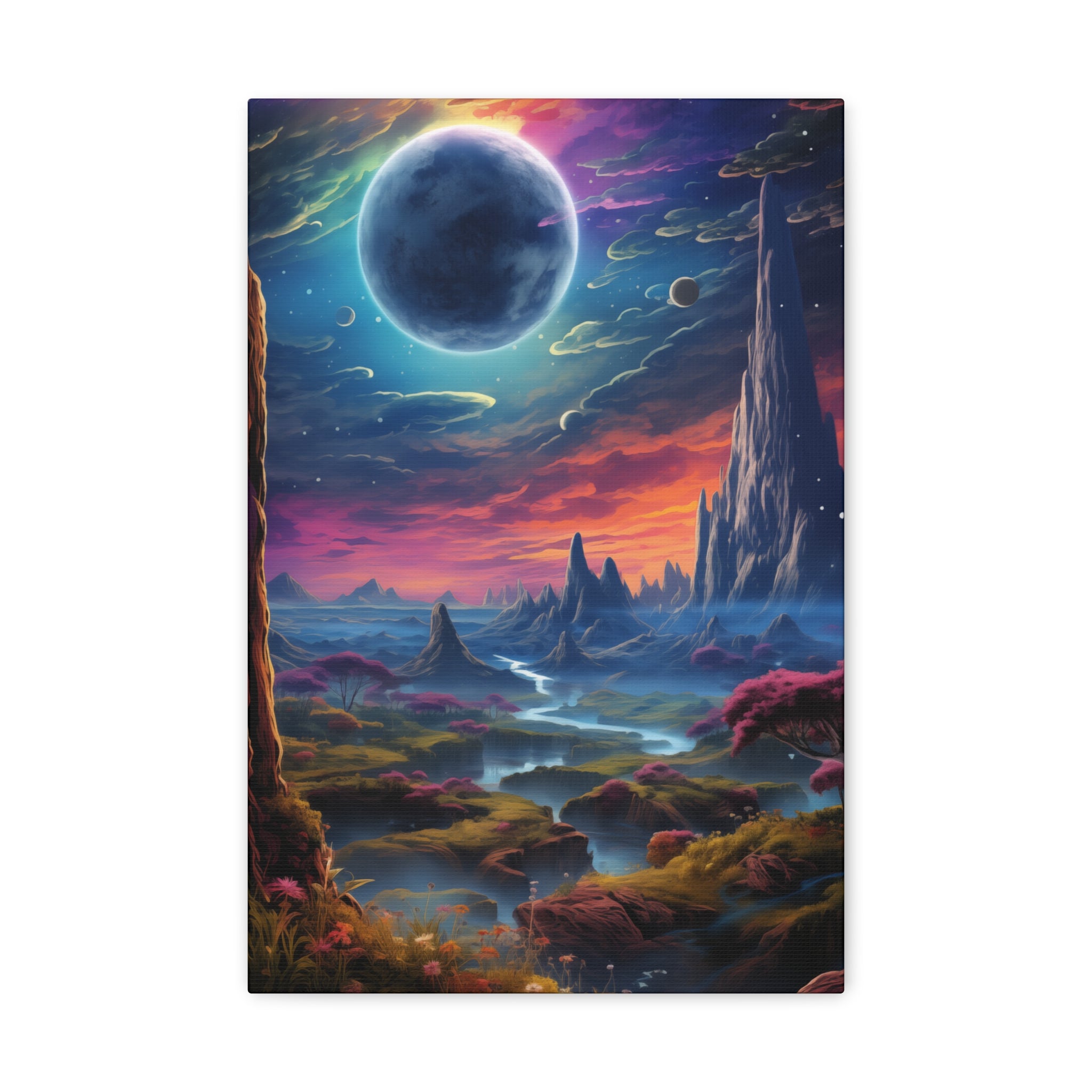 Vibrant Alien Planet 3 Canvas Wall Art - SynthFrame