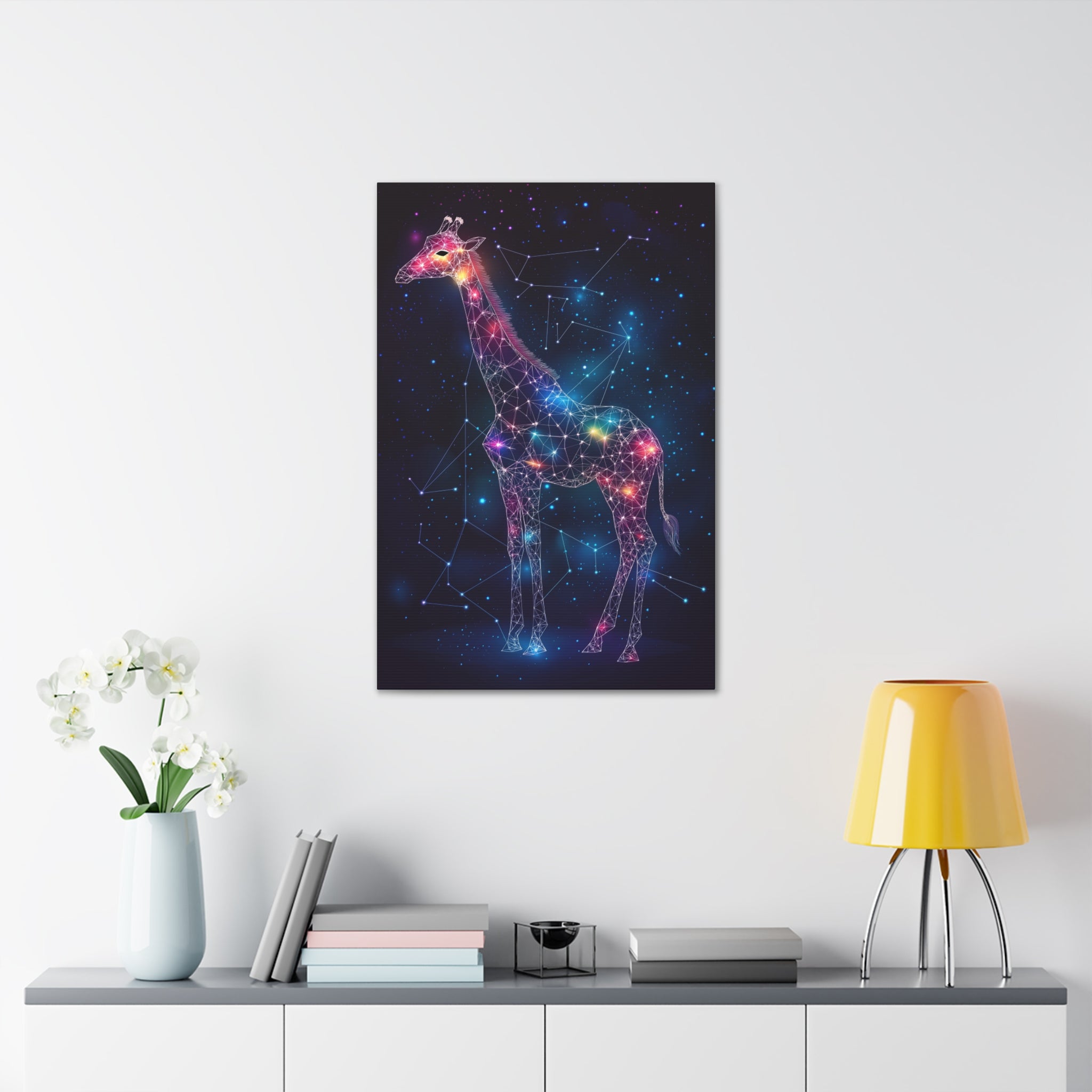 Constellation Giraffe Canvas Wall Art - SynthFrame