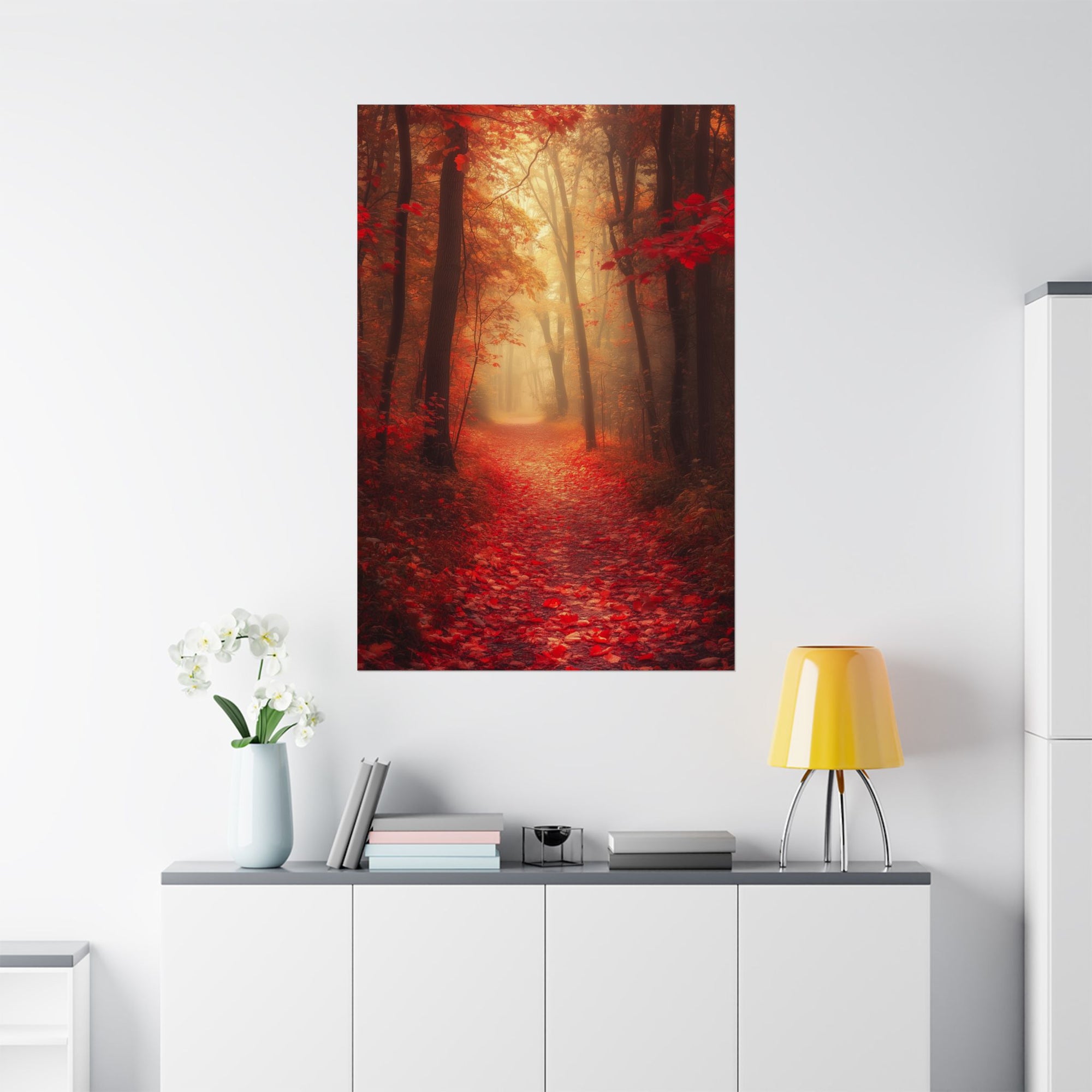 Autumn Forest Path Poster Wall Art - SynthFrame