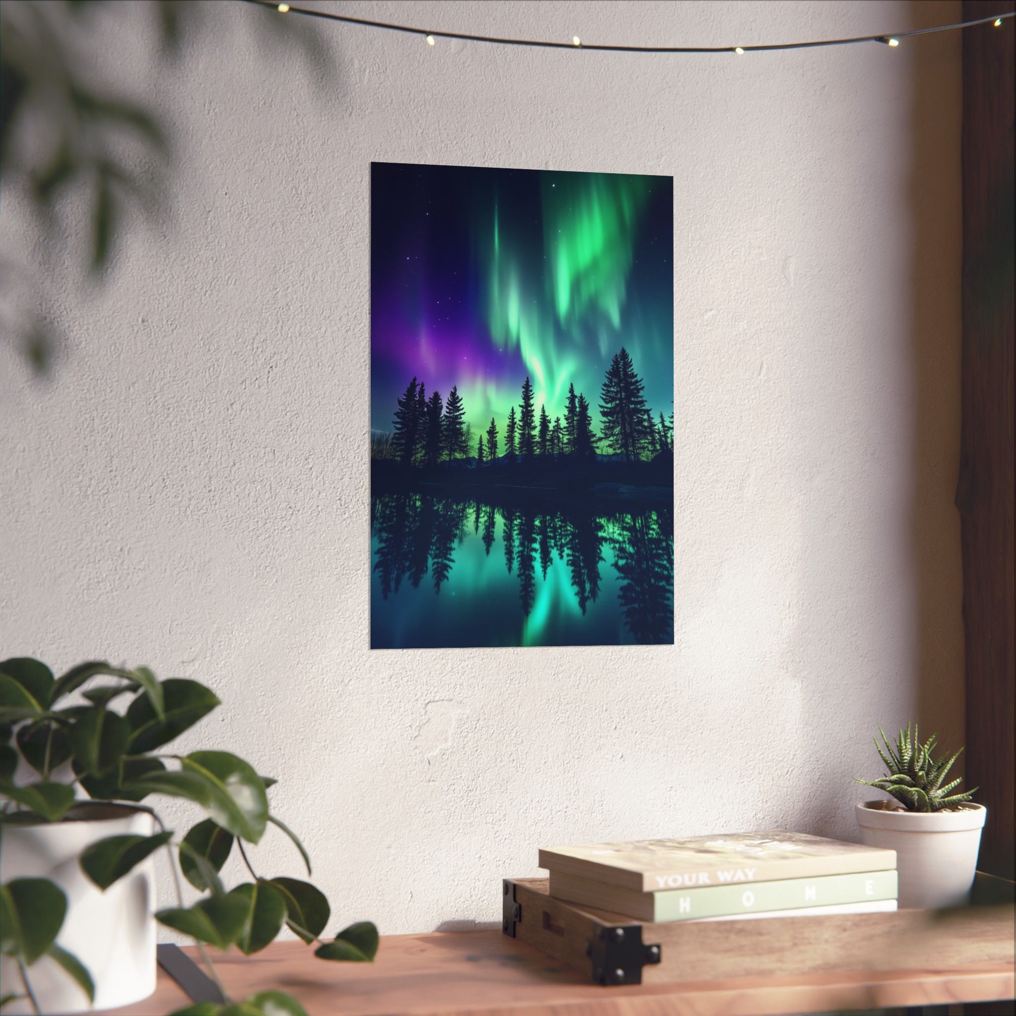 Northern Lights Wonder Poster Wall Art - SynthFrame