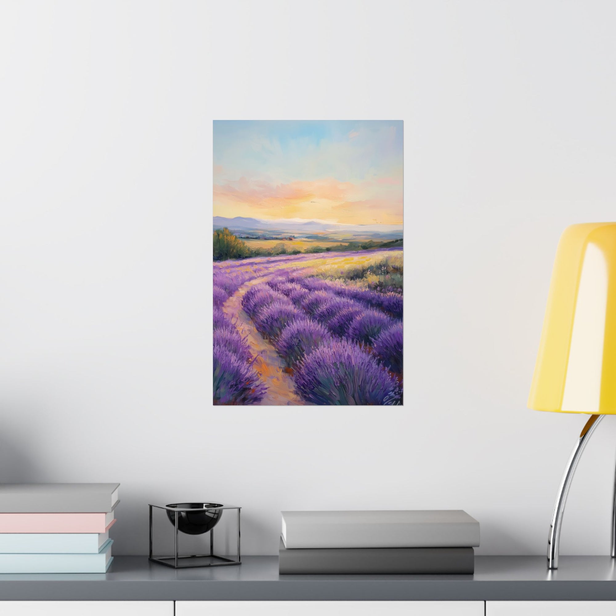 Impressionist Lavender Fields Poster Wall Art - SynthFrame