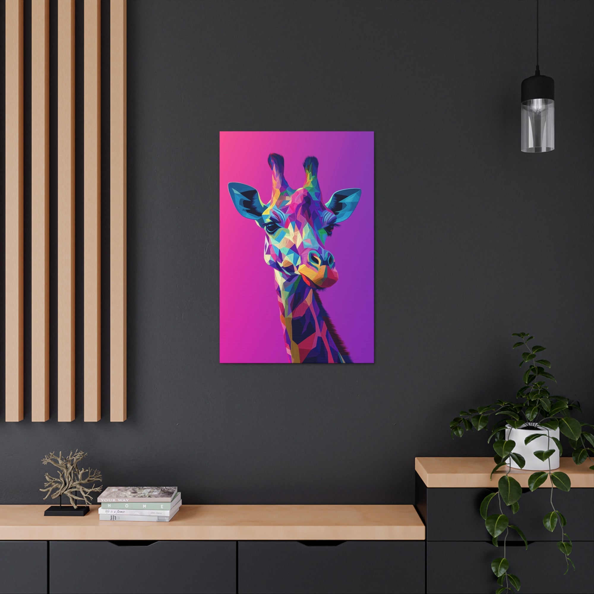 Crystalline Giraffe Canvas Wall Art - SynthFrame