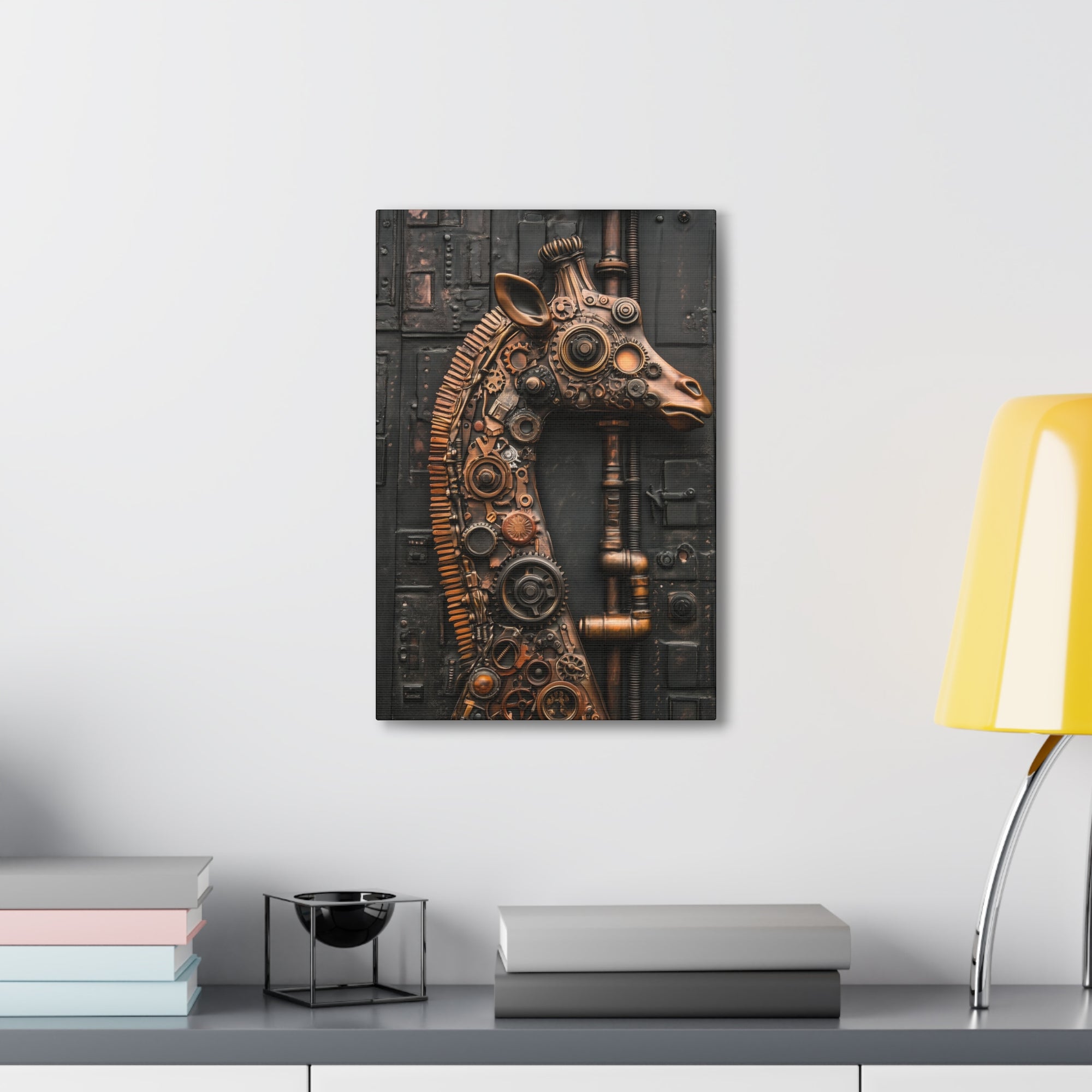 Steampunk Giraffe Canvas Wall Art - SynthFrame