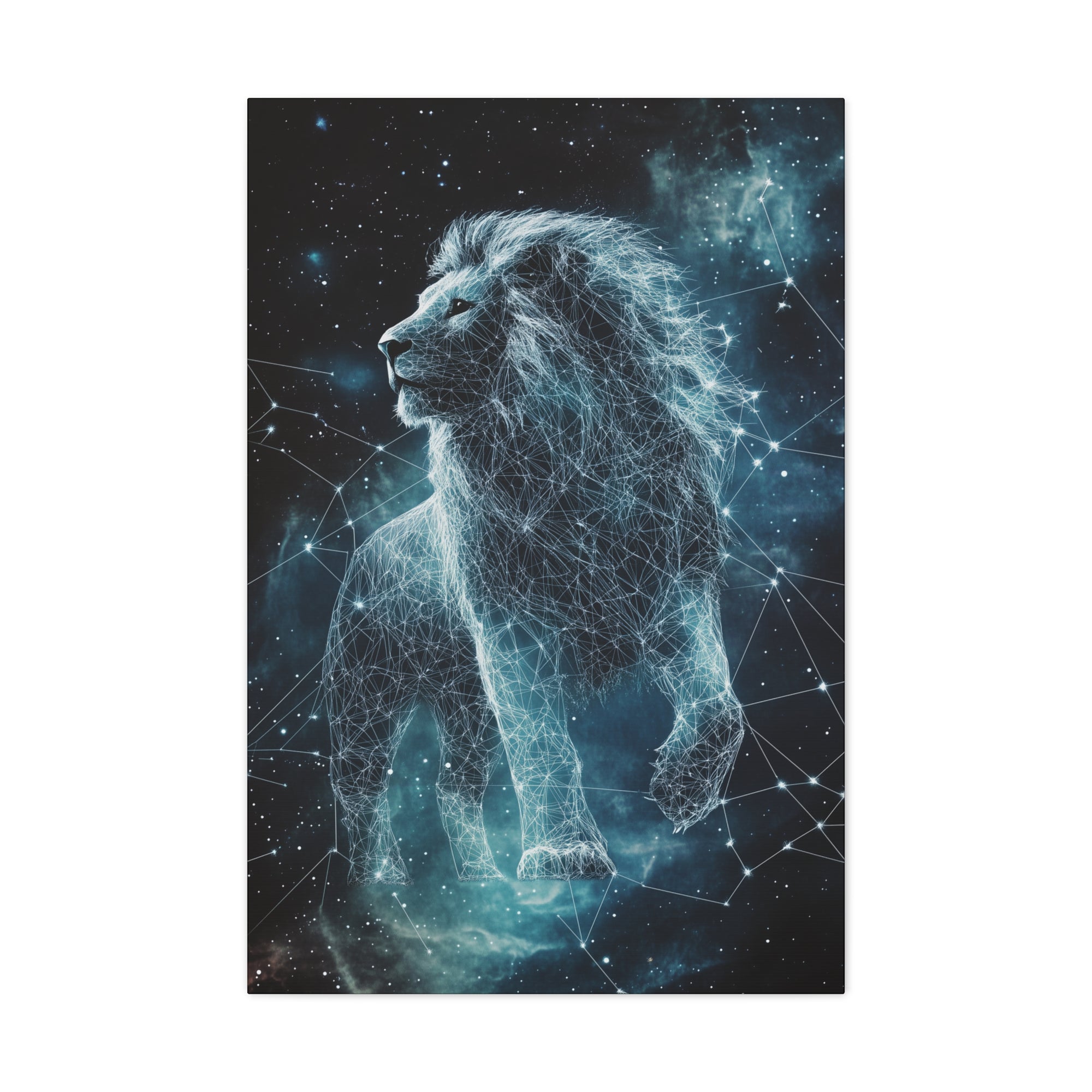 Constellation Lion Canvas Wall Art - SynthFrame