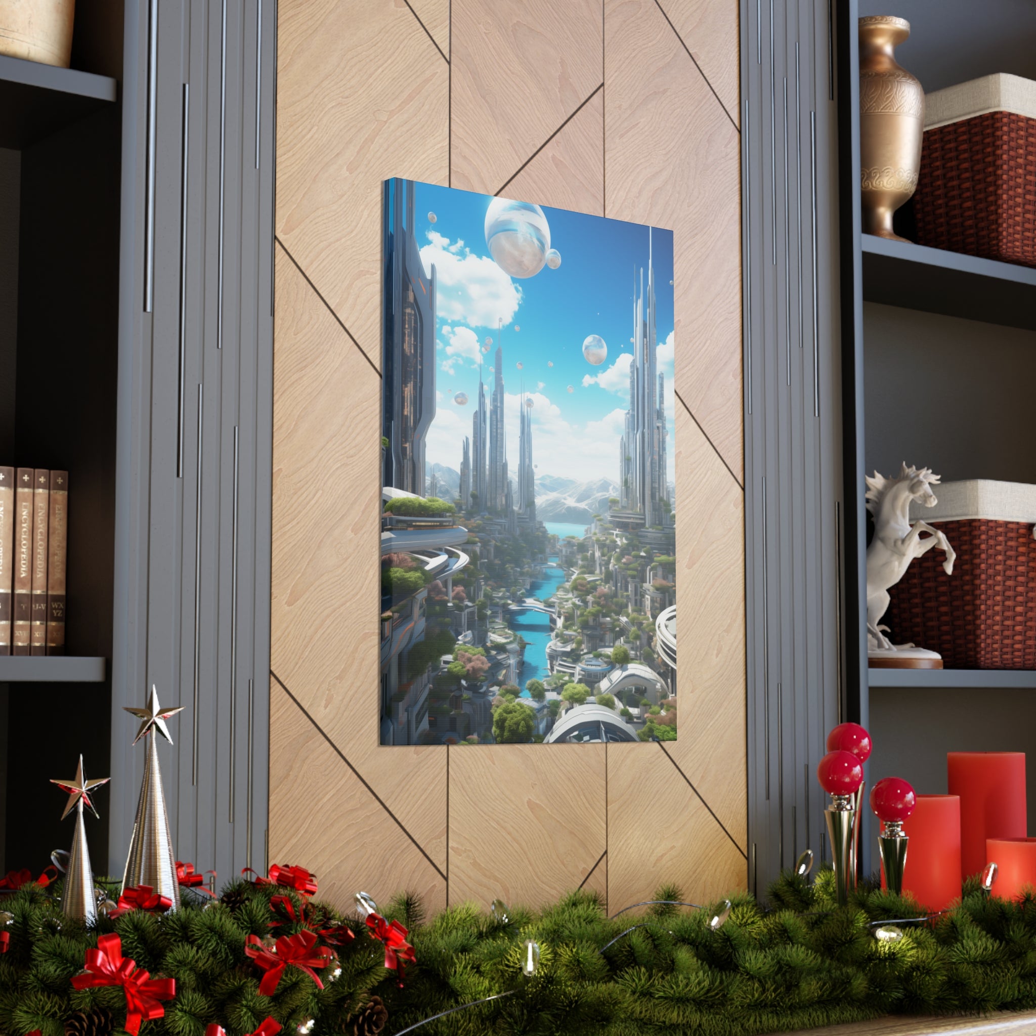 Futuristic Eco City 5 Canvas Wall Art - SynthFrame