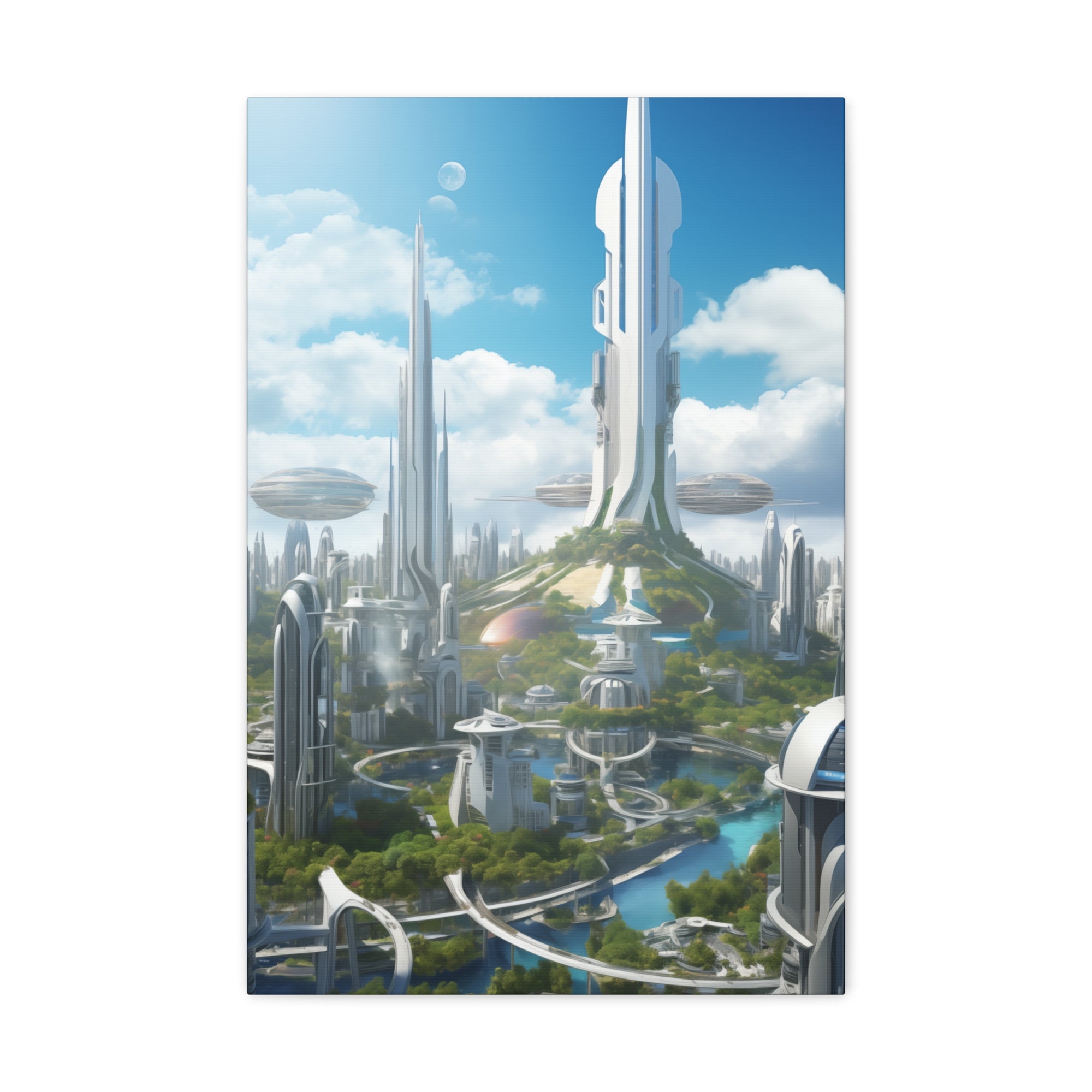 Futuristic Eco City 8 Canvas Wall Art - SynthFrame