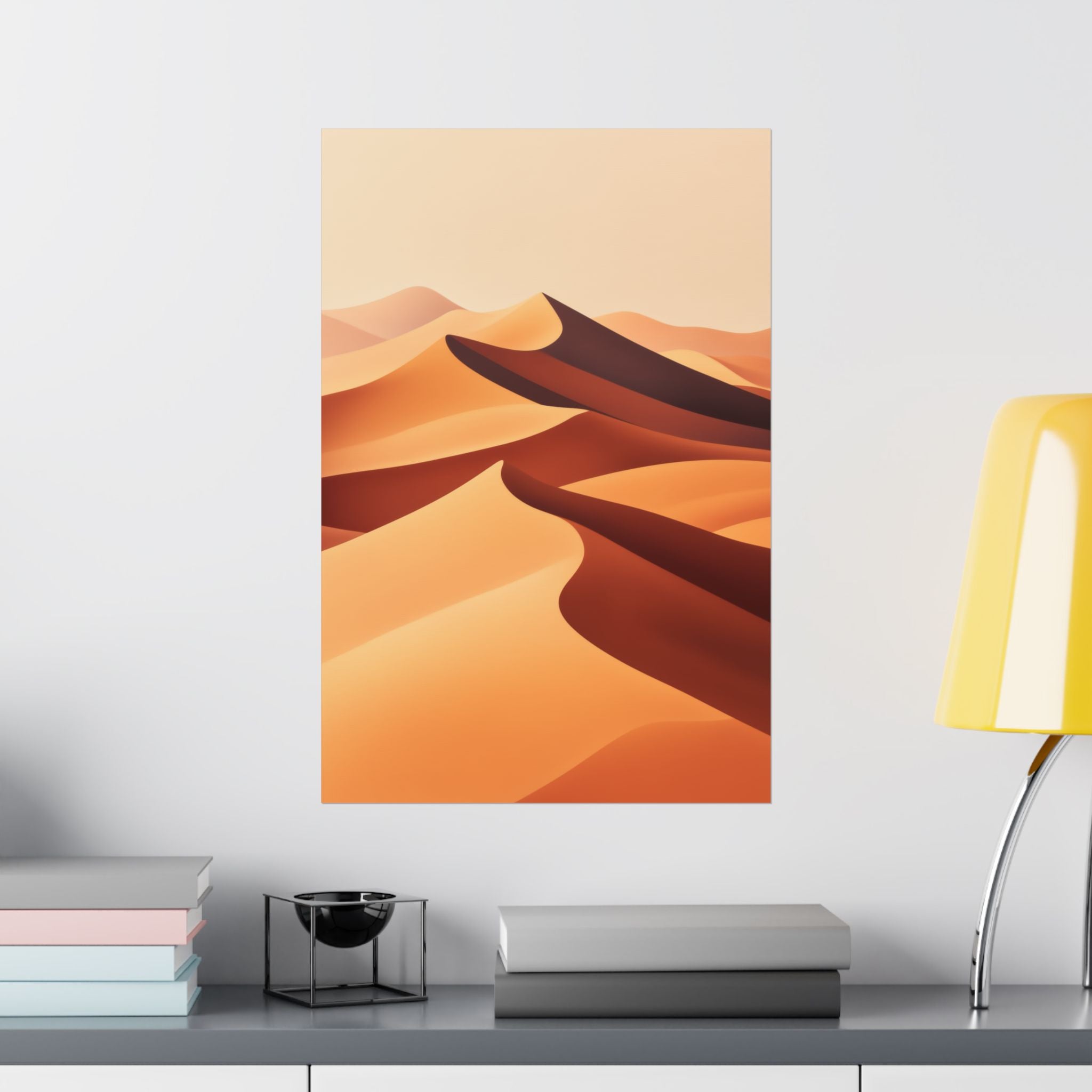 Minimalist Desert Dunes Poster Wall Art - SynthFrame