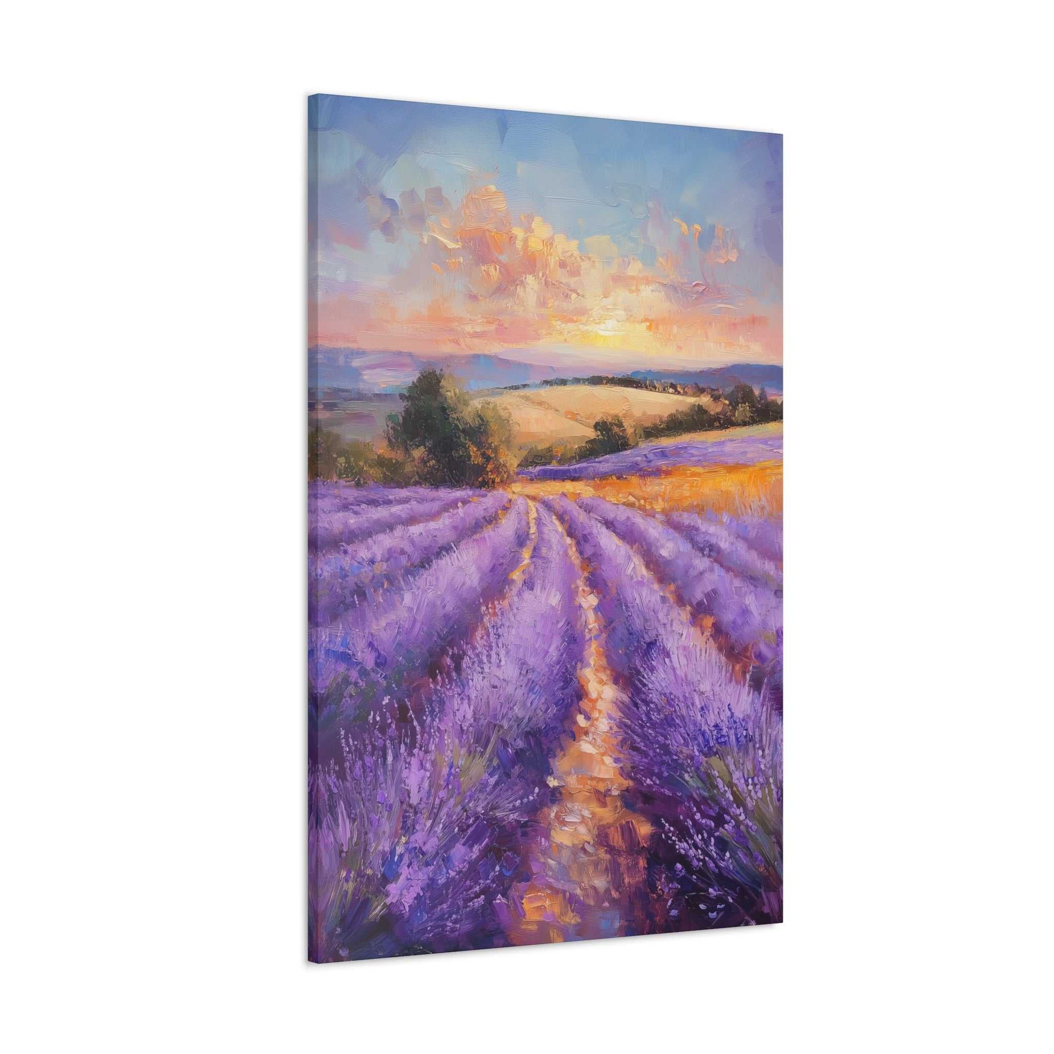 Impressionist Lavender Fields Canvas Wall Art - SynthFrame