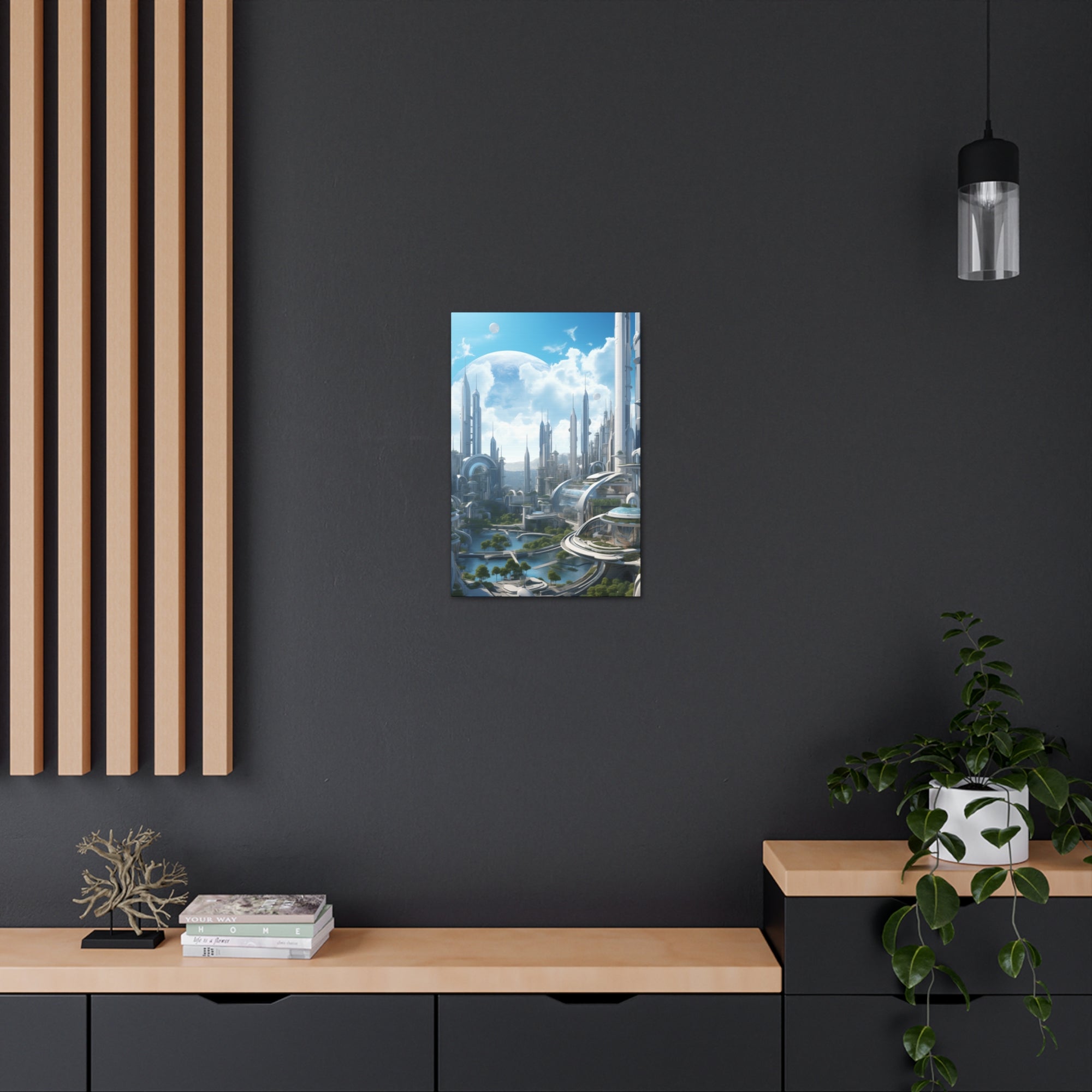 Futuristic Eco City 2 Canvas Wall Art - SynthFrame