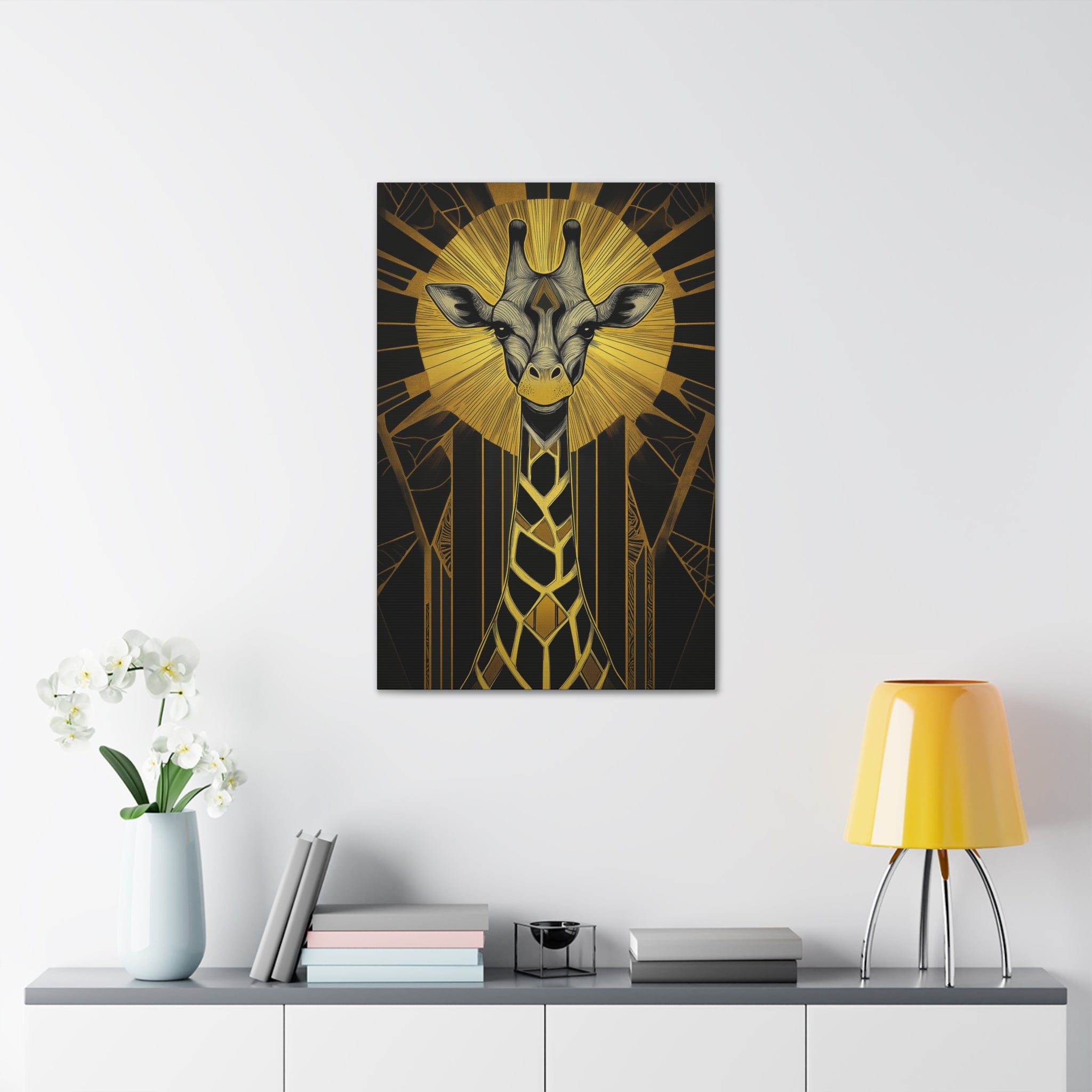 Gilded Giraffe Canvas Wall Art - SynthFrame