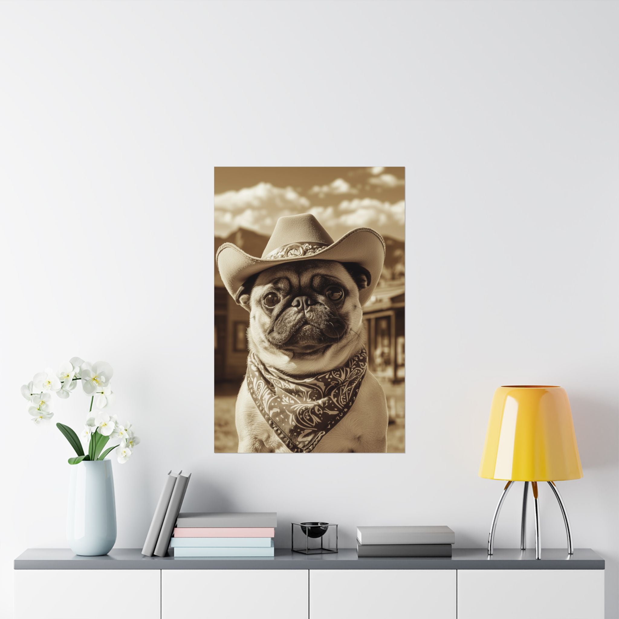 Wild West Pug Poster