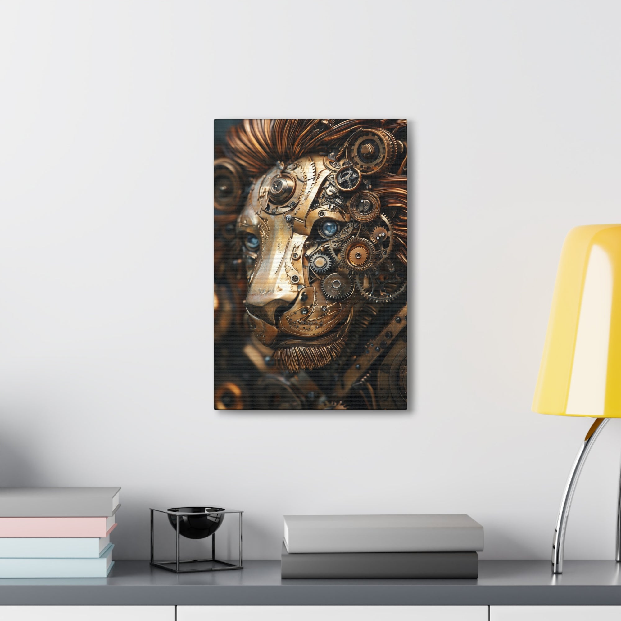 Steampunk Lion Canvas Wall Art - SynthFrame