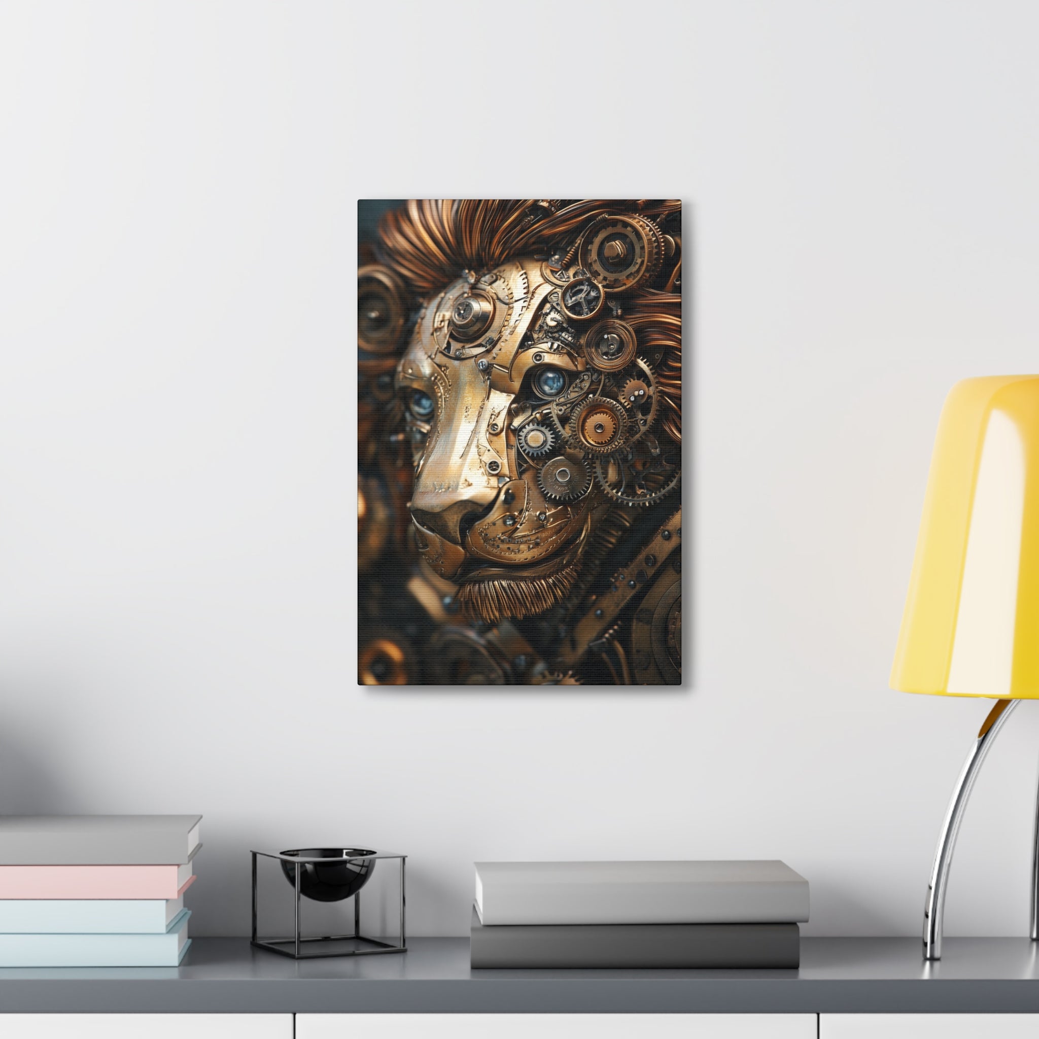 Steampunk Lion Canvas Wall Art - SynthFrame