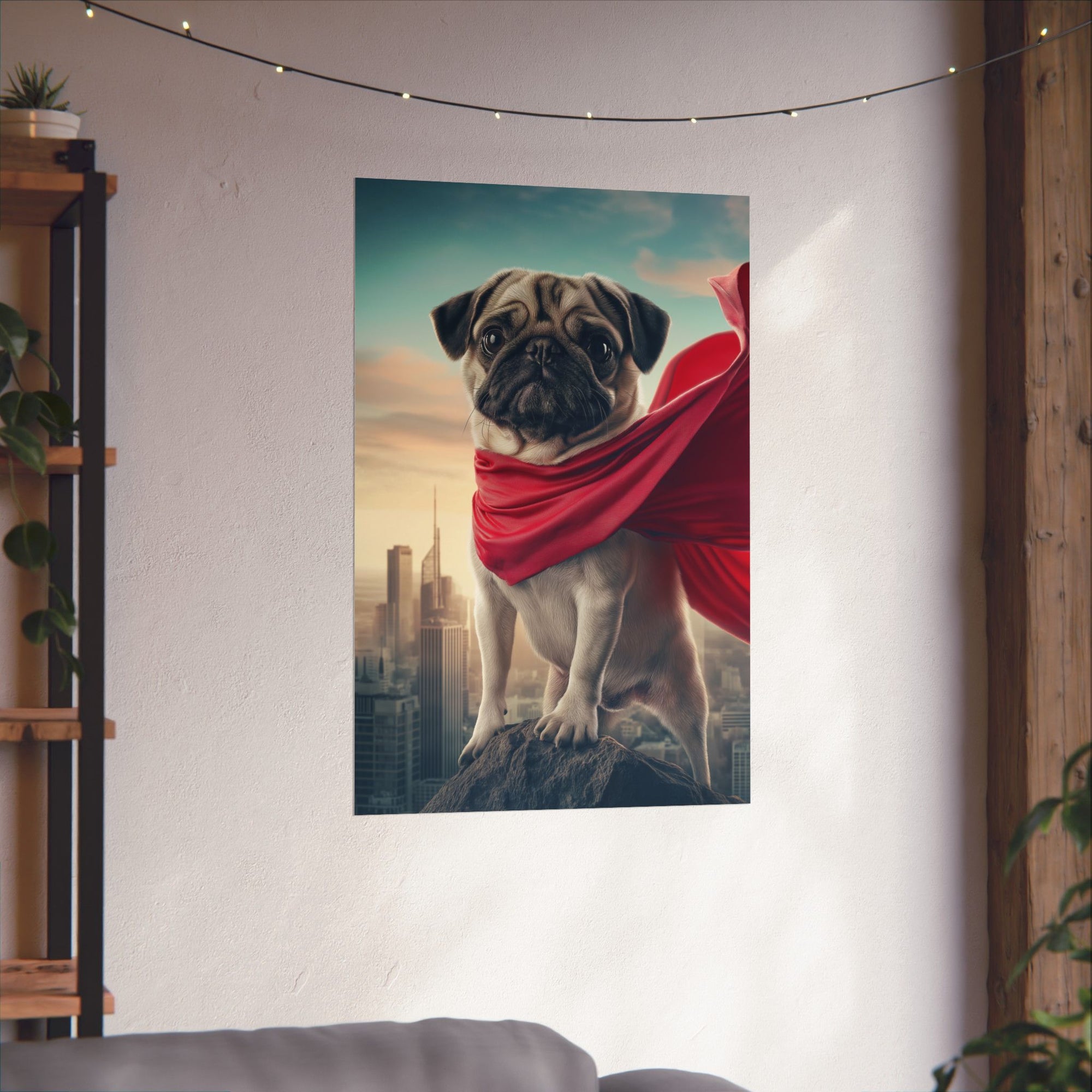 Superhero Pug Poster