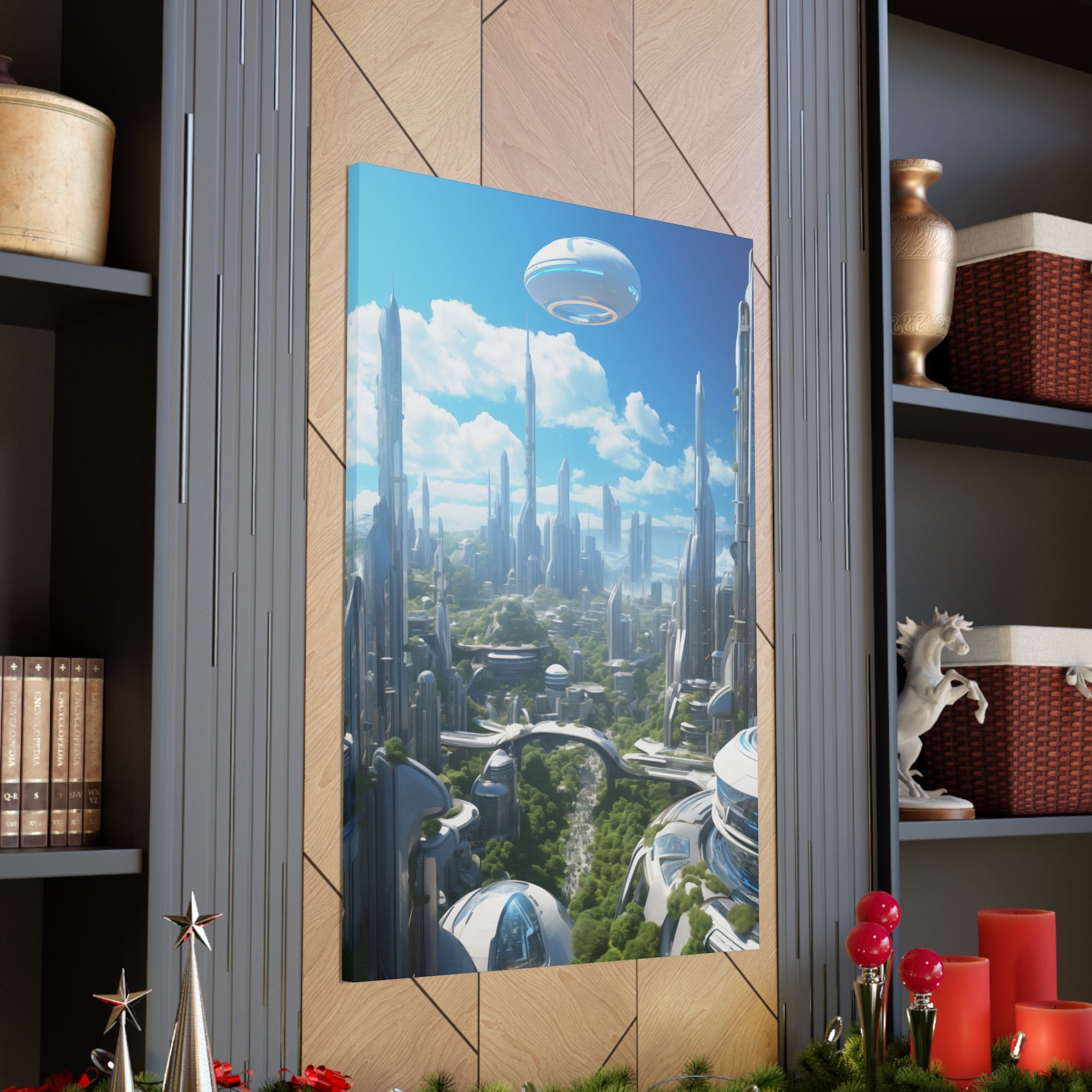 Futuristic Eco City 1 Canvas Wall Art - SynthFrame