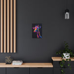 Neon Giraffe Canvas Wall Art - SynthFrame