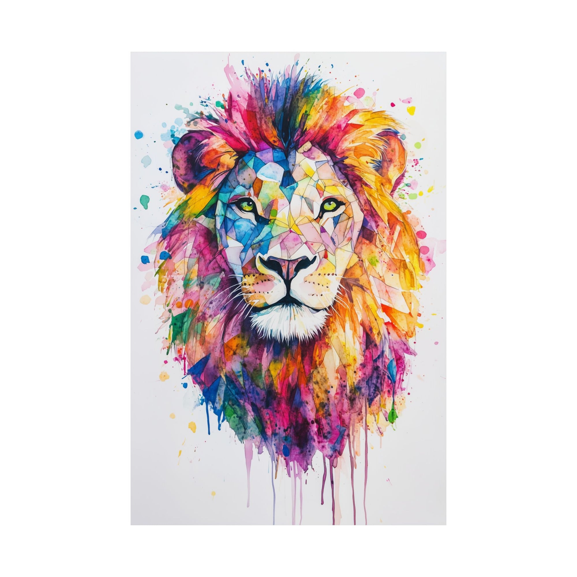 Watercolor Lion Poster