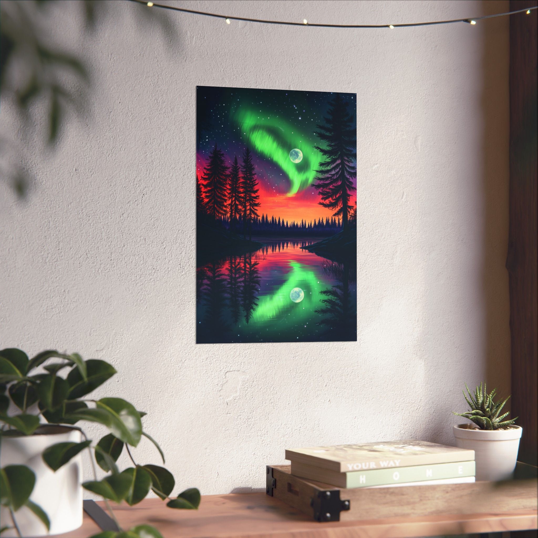 Northern Lights Wonder Poster Wall Art - SynthFrame