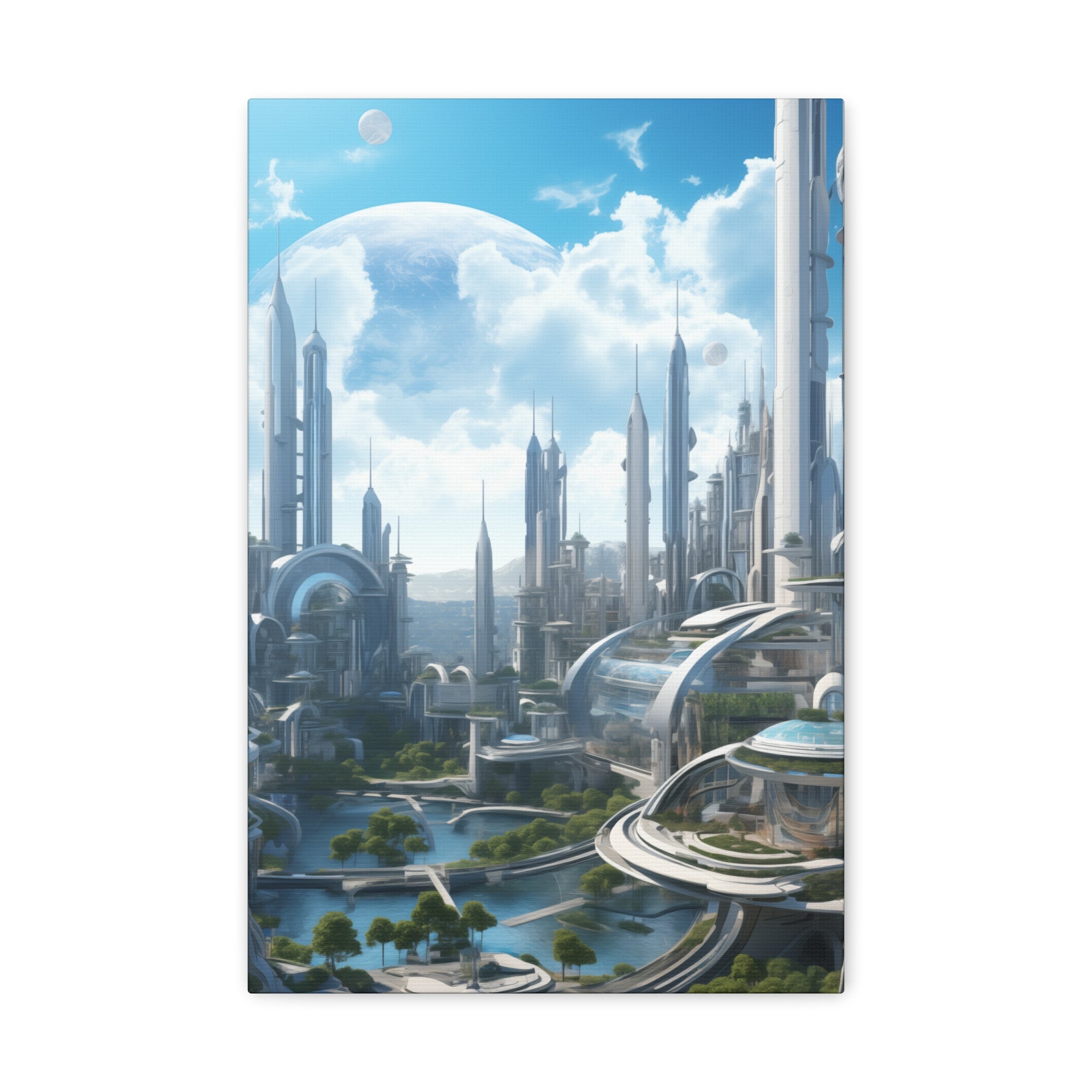 Futuristic Eco City 2 Canvas Wall Art - SynthFrame