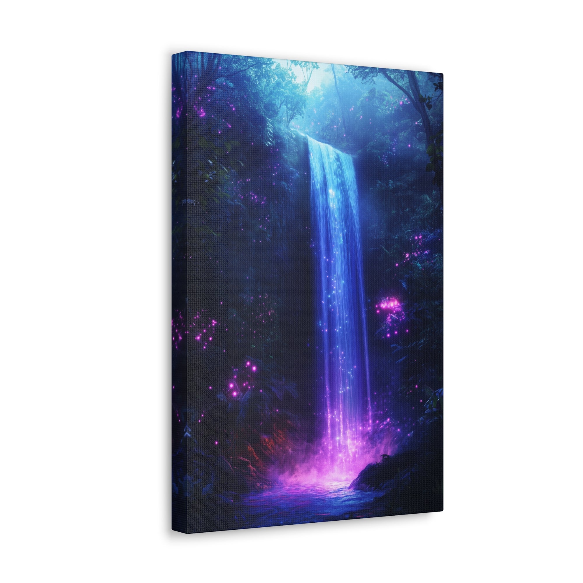 Enchanted Waterfall Oasis Canvas Wall Art - SynthFrame