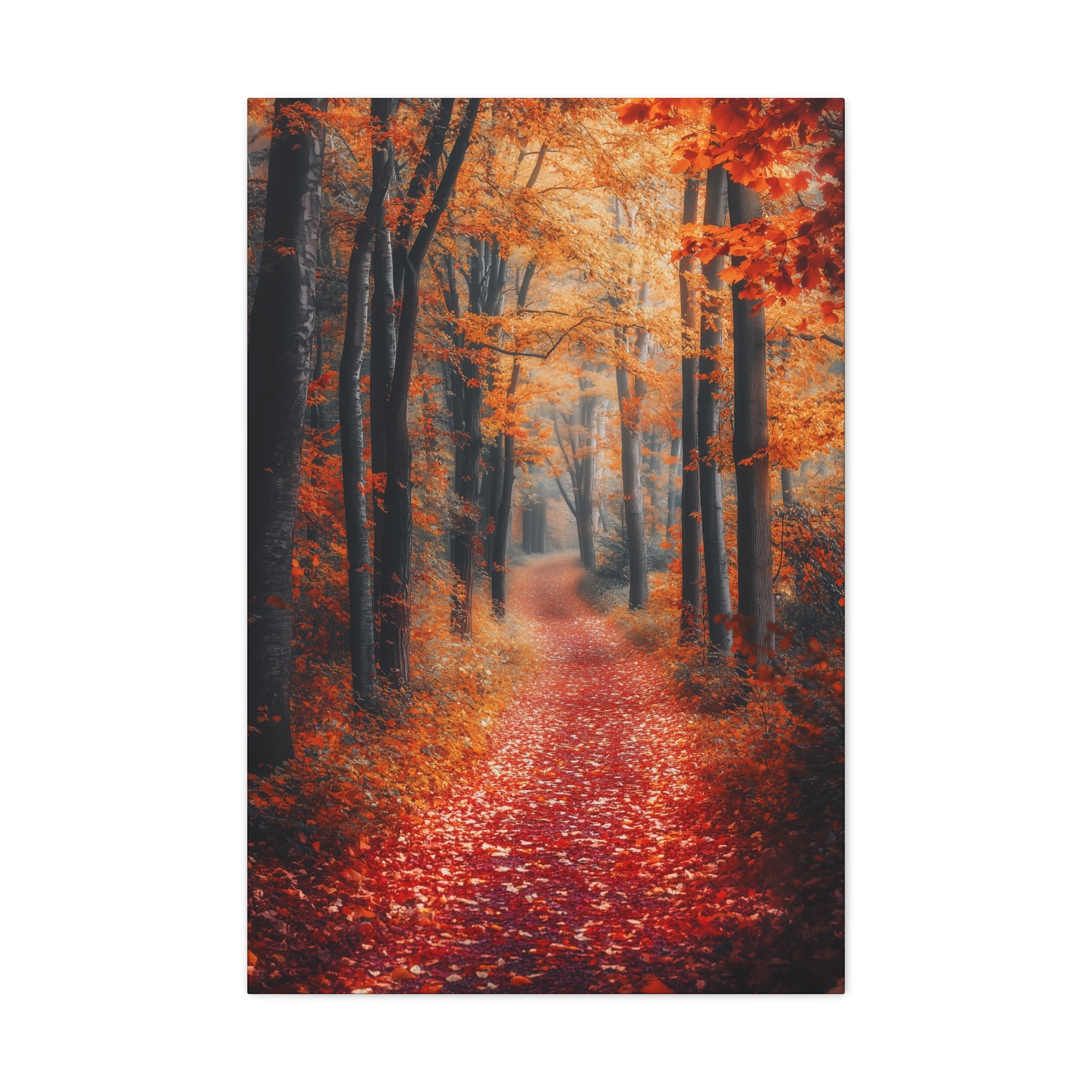 Autumn Forest Path Canvas Wall Art - SynthFrame