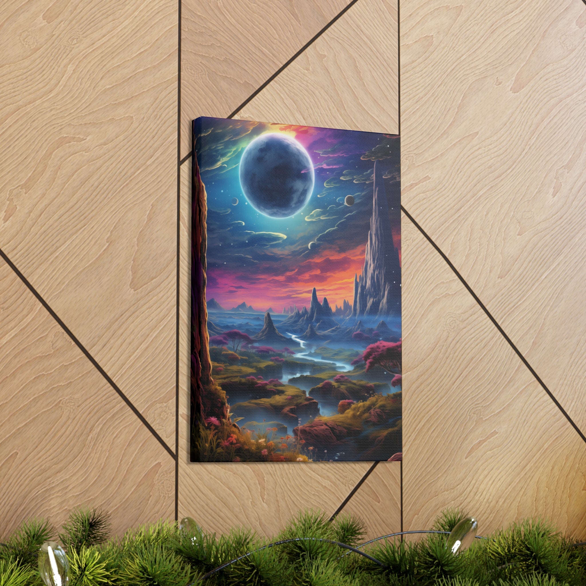 Vibrant Alien Planet 3 Canvas Wall Art - SynthFrame