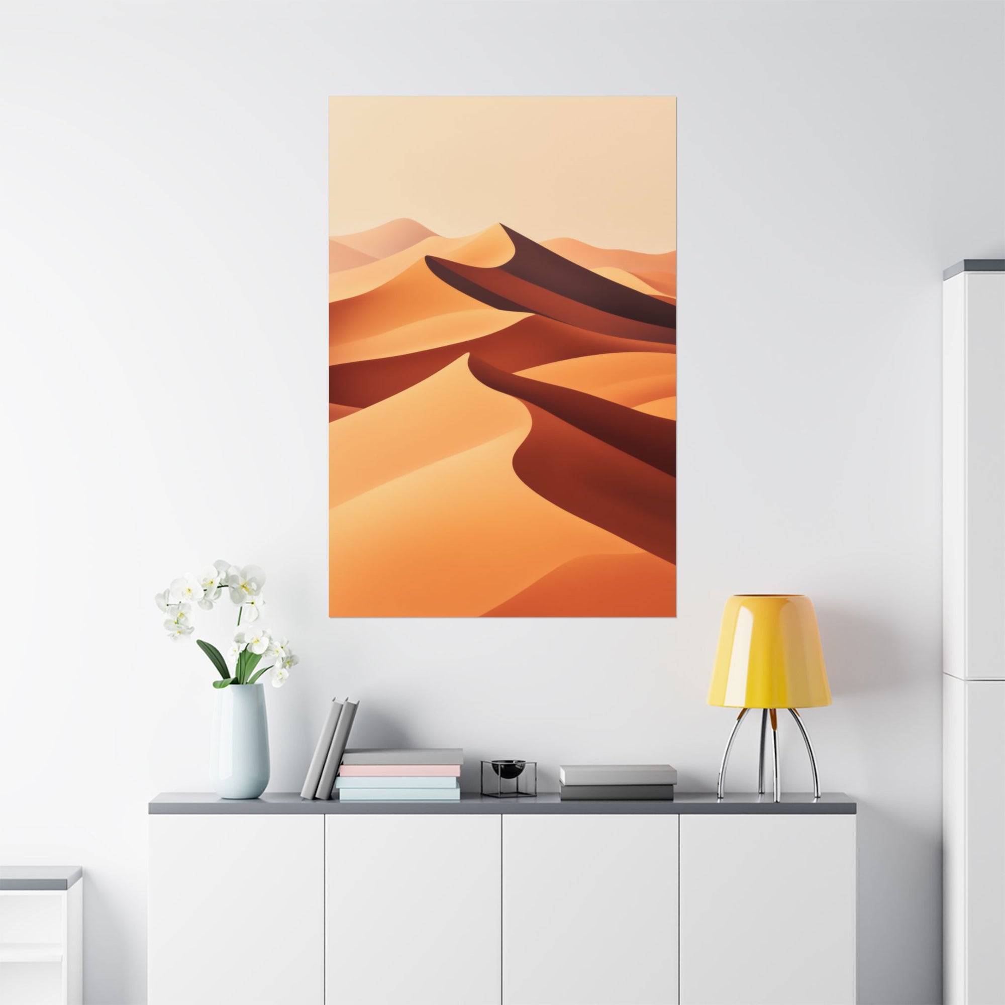 Minimalist Desert Dunes Poster Wall Art - SynthFrame