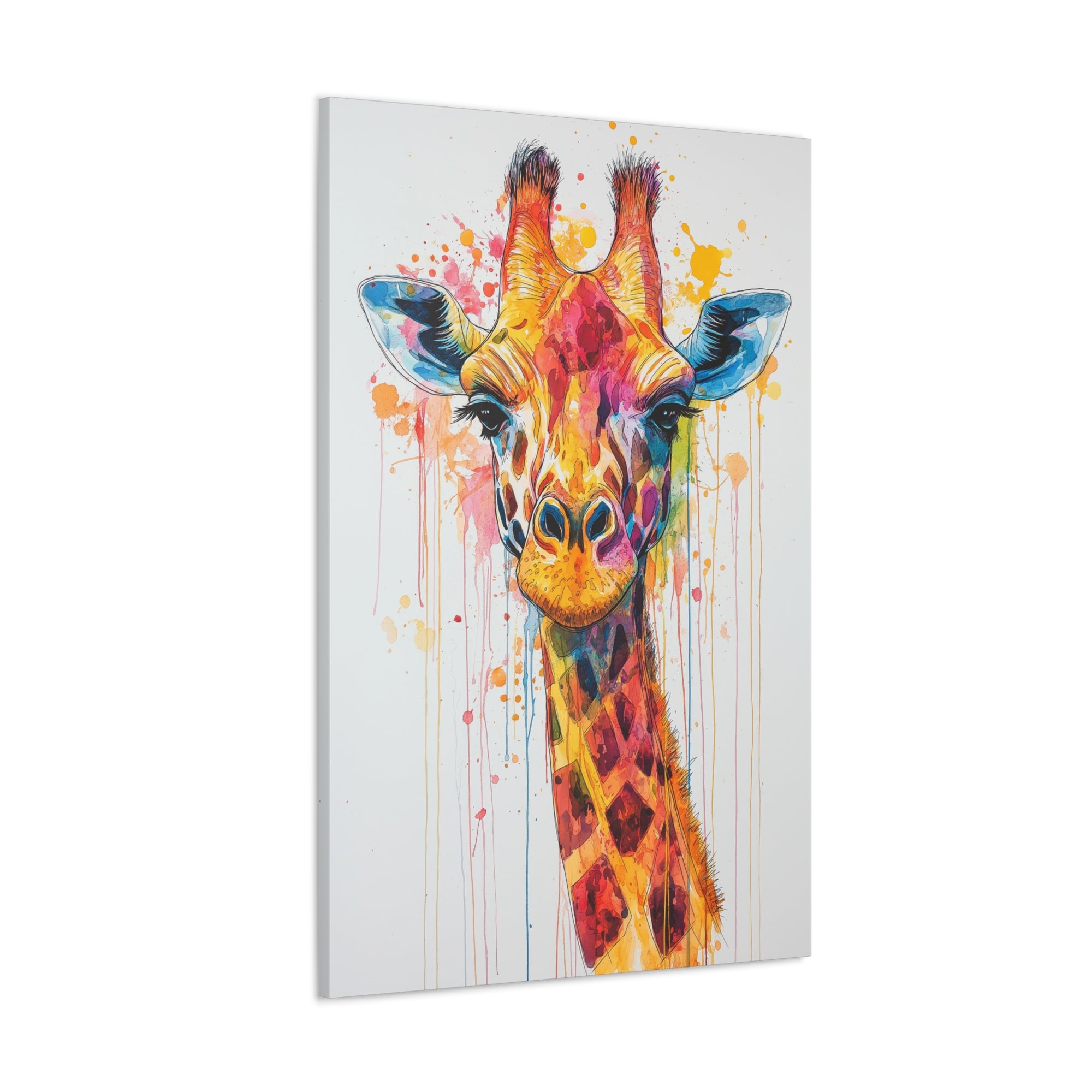 Watercolor Giraffe Canvas Wall Art - SynthFrame