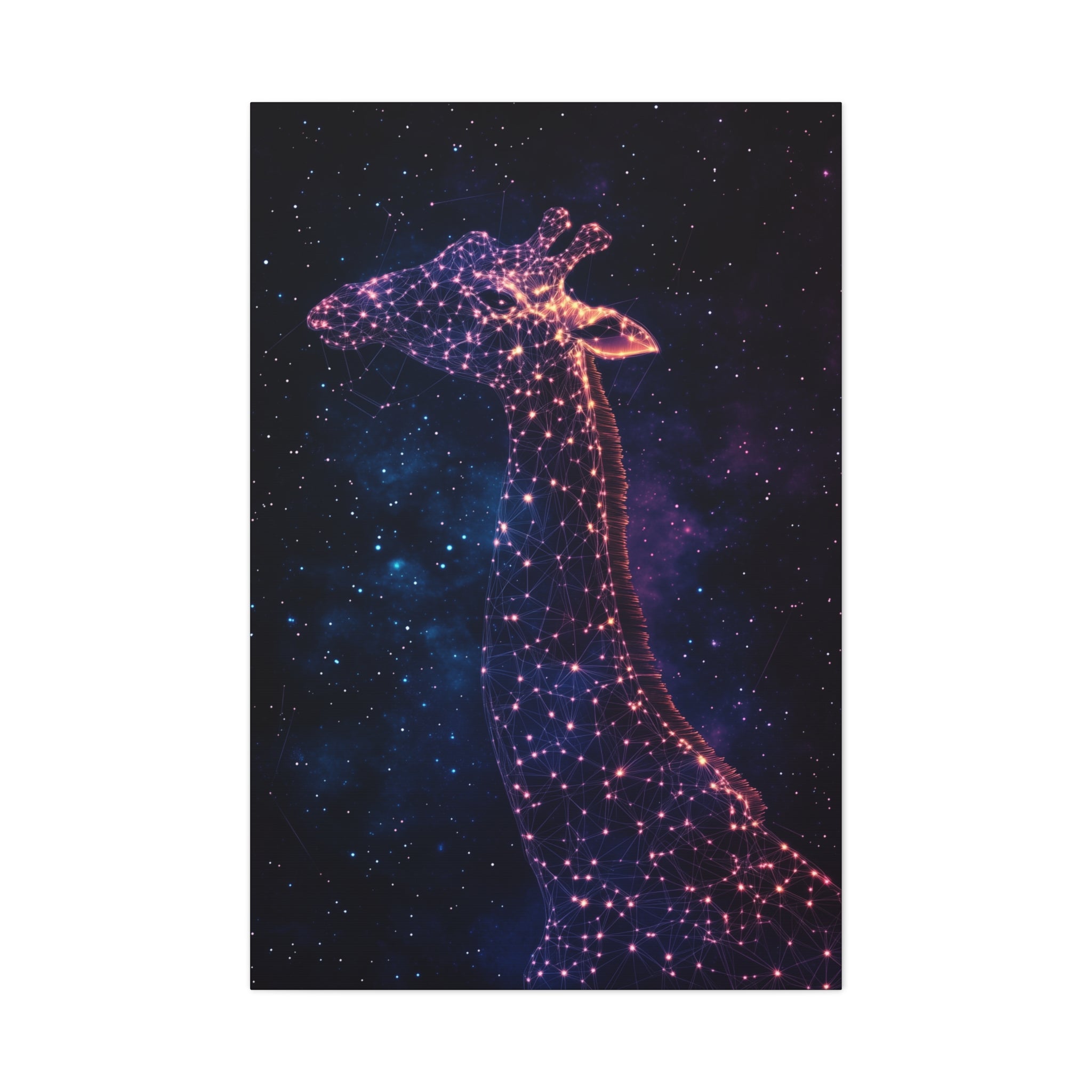 Constellation Giraffe Canvas Wall Art - SynthFrame