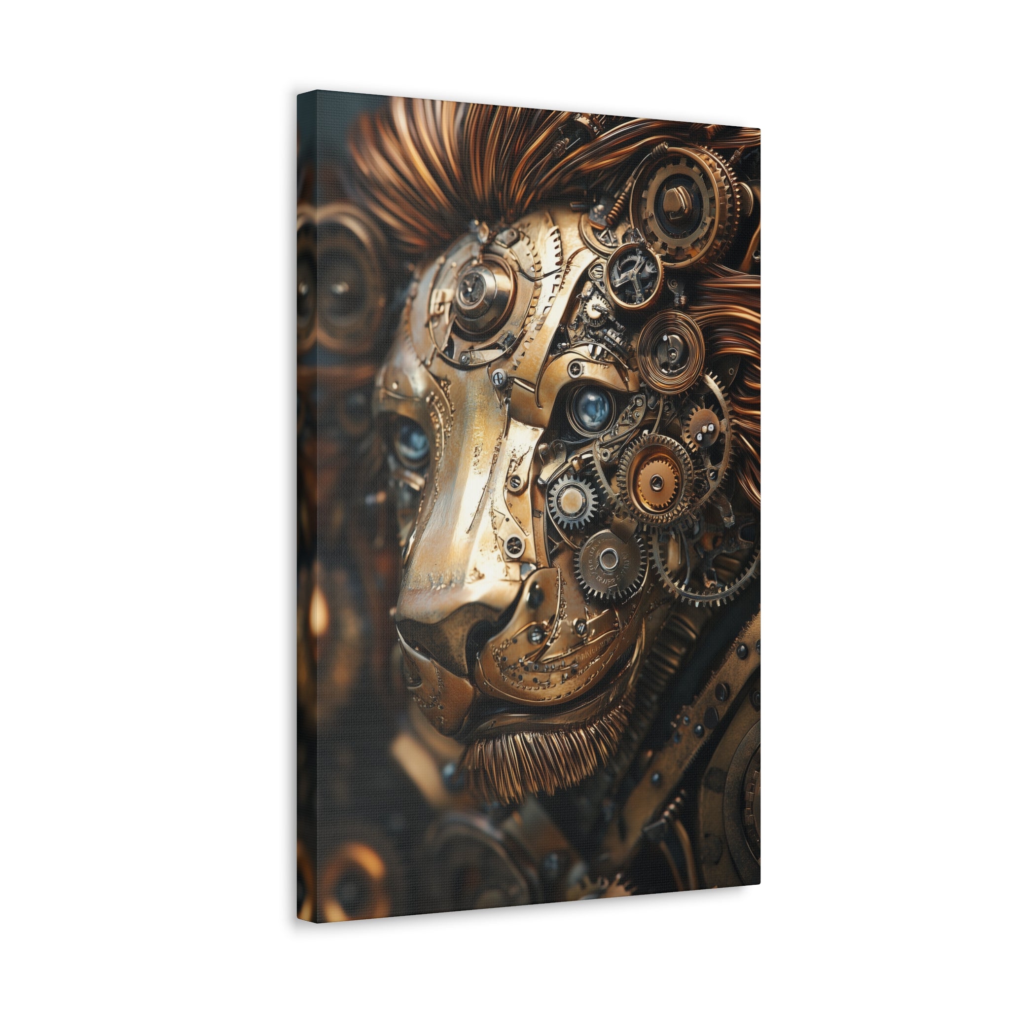 Steampunk Lion Canvas Wall Art - SynthFrame