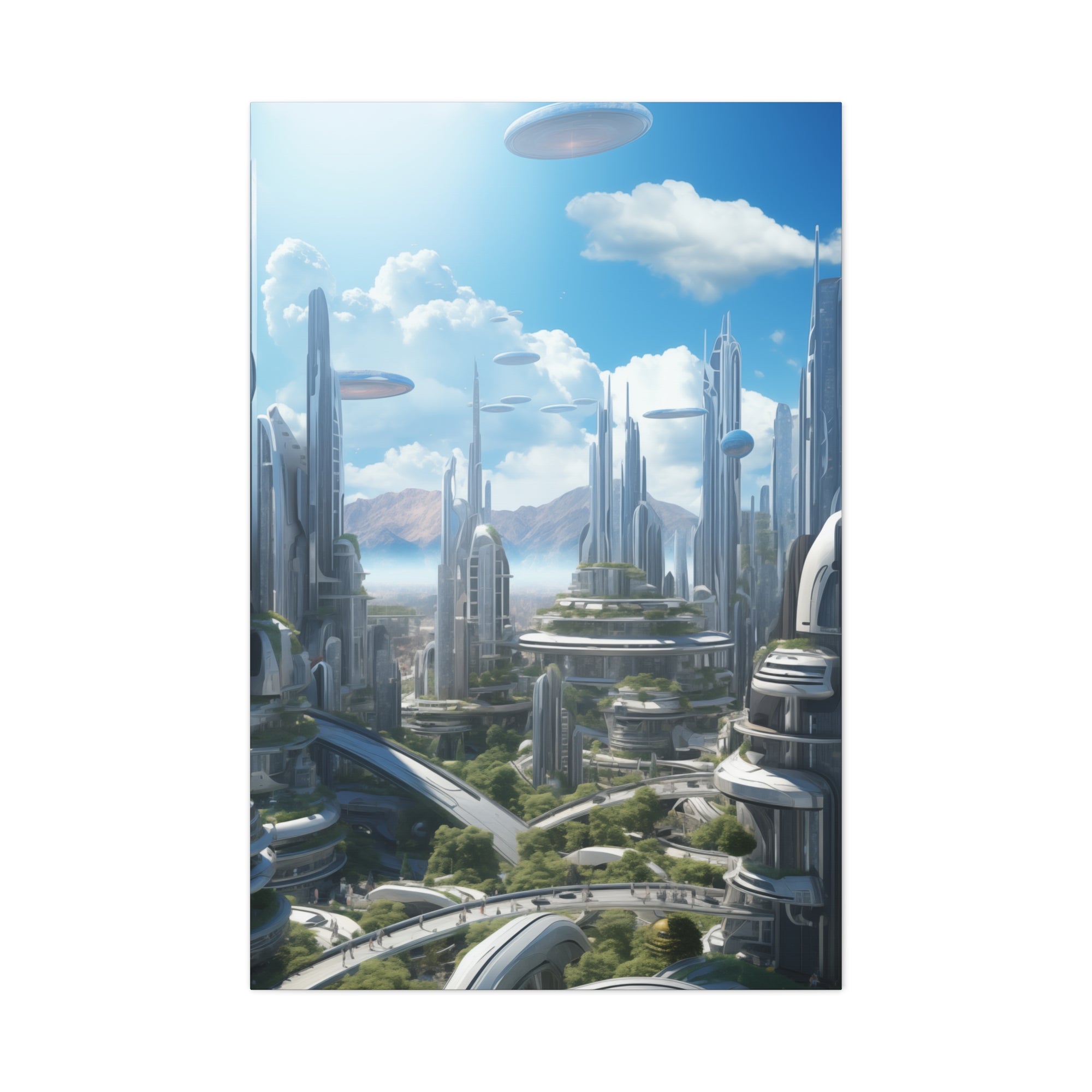 Futuristic Eco City 7 Canvas Wall Art - SynthFrame