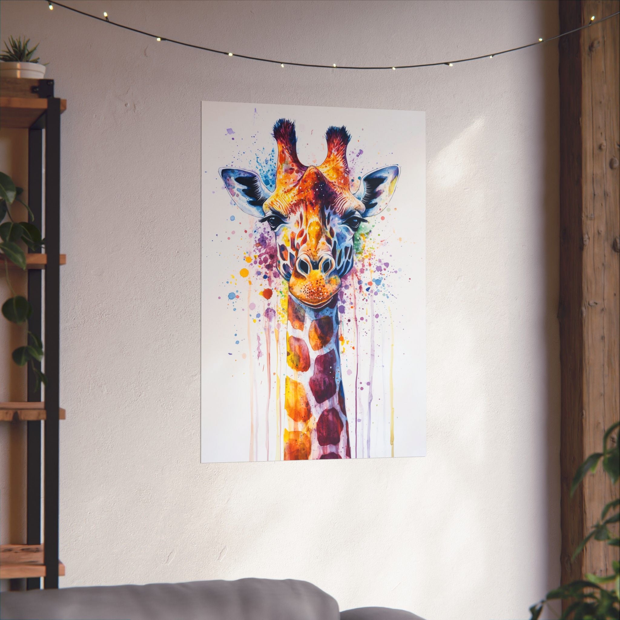 Watercolor Giraffe Poster