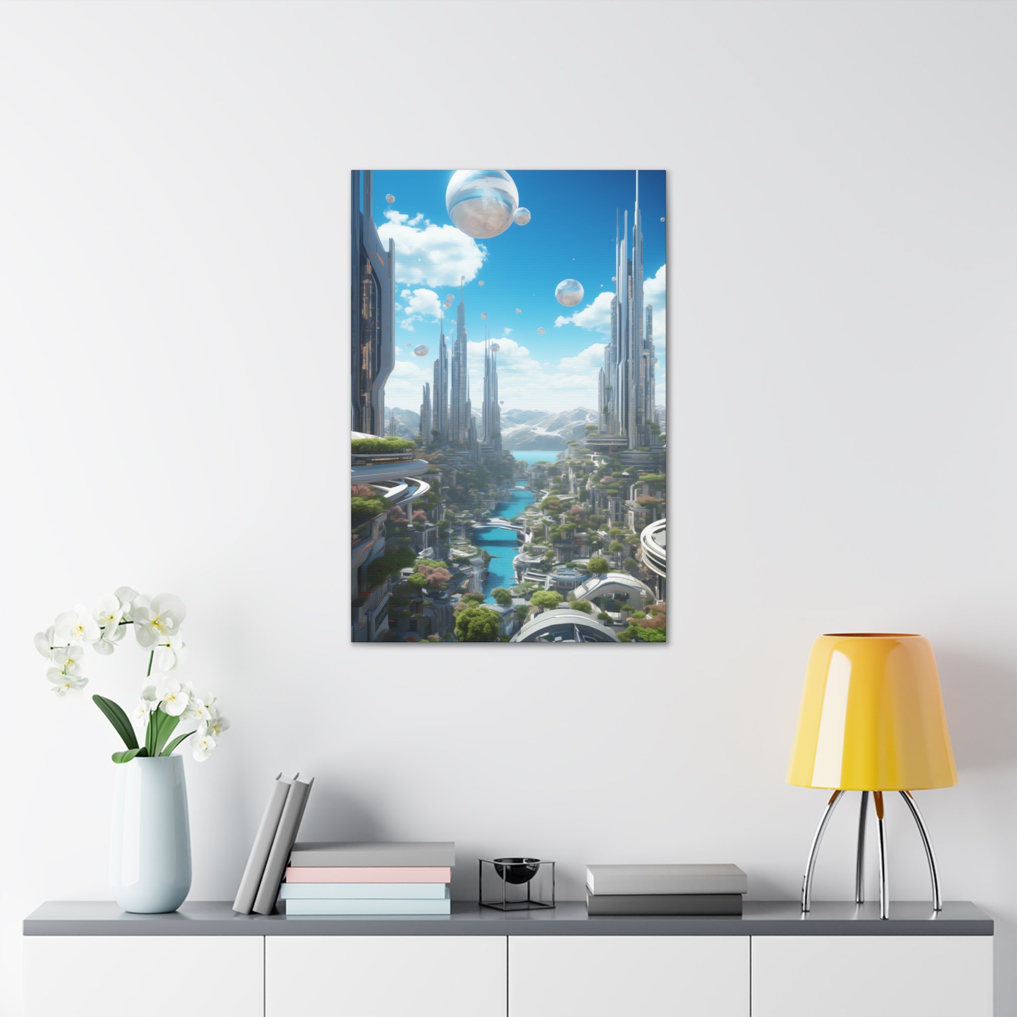 Futuristic Eco City 5 Canvas Wall Art - SynthFrame