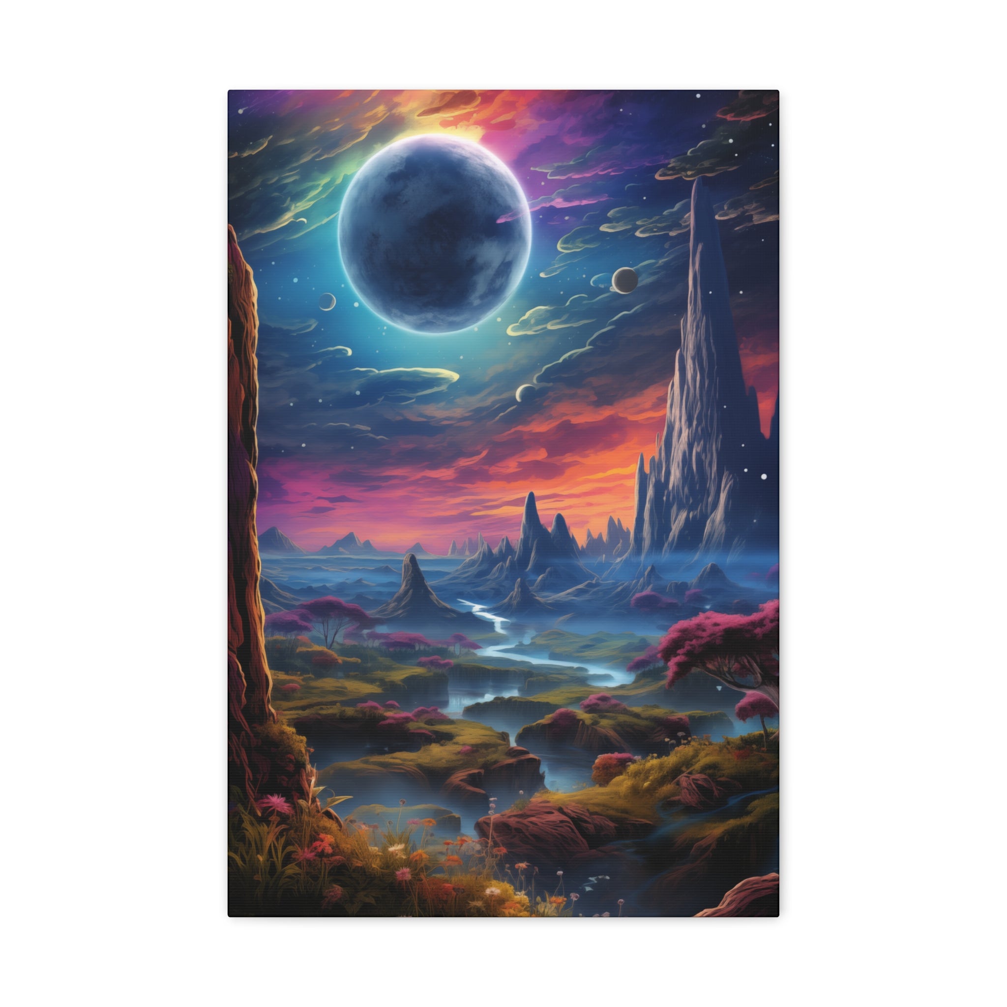 Vibrant Alien Planet 3 Canvas Wall Art - SynthFrame