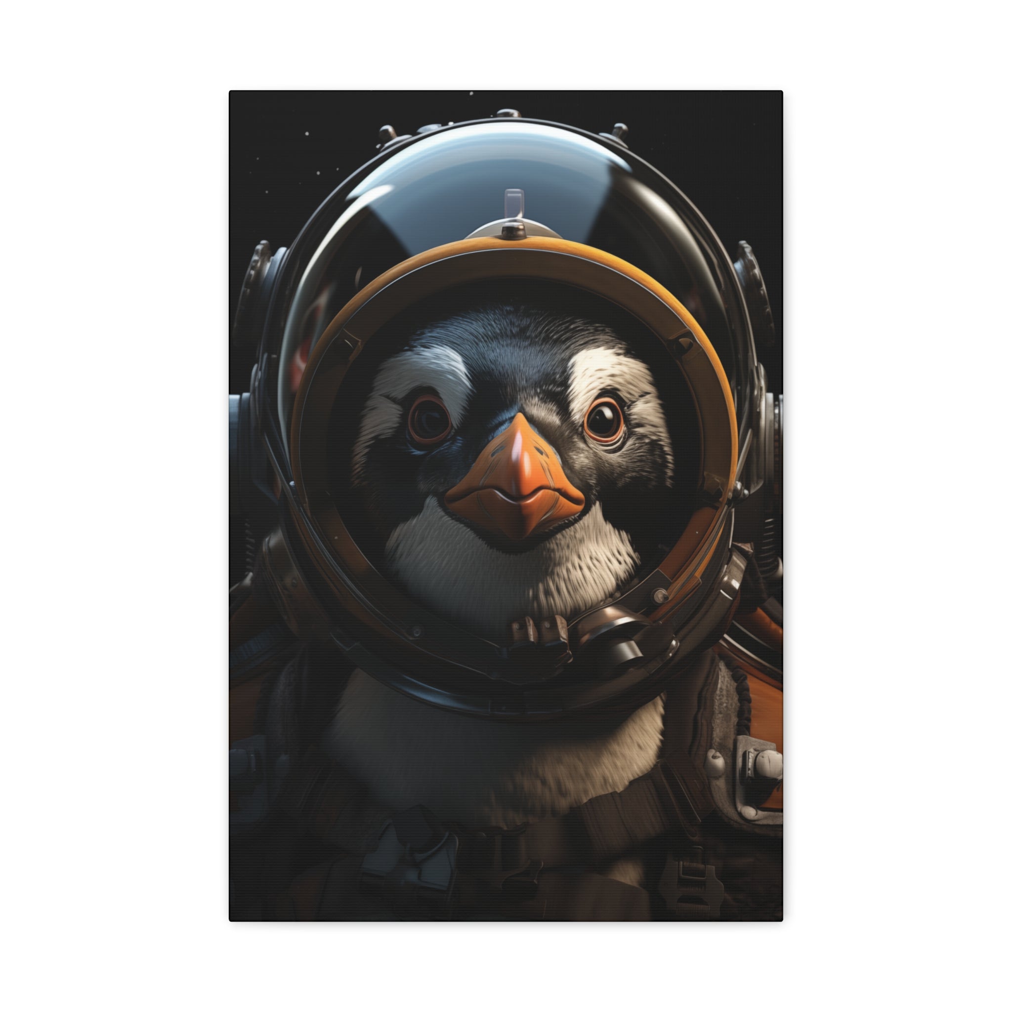 AstroPenguin 1 Canvas Wall Art - SynthFrame