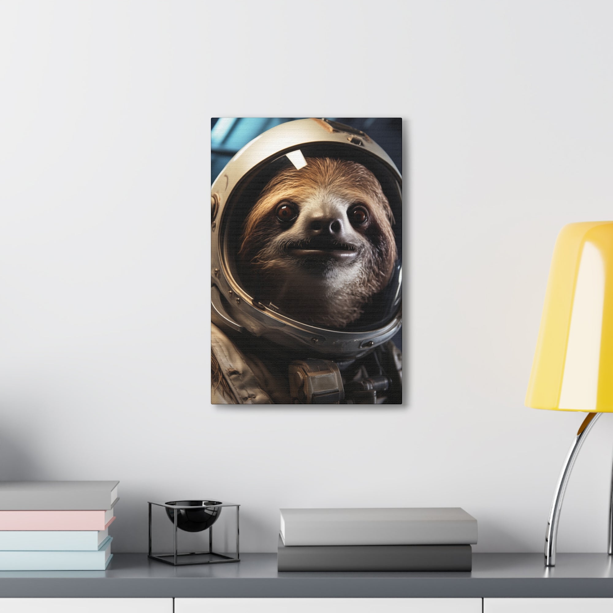 AstroSloth 1 Canvas Wall Art - SynthFrame